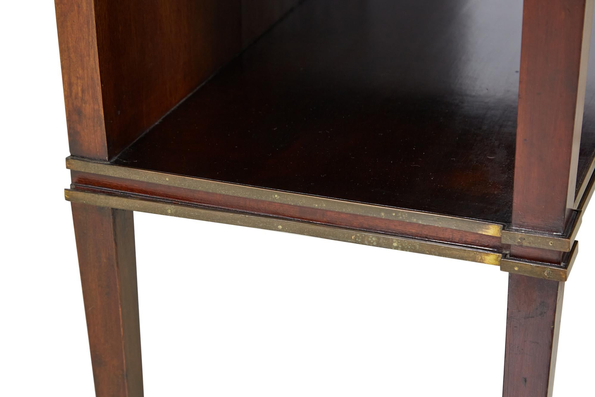 Pair of French Mid-Century Mahogany and Marble Top Console Tables 6
