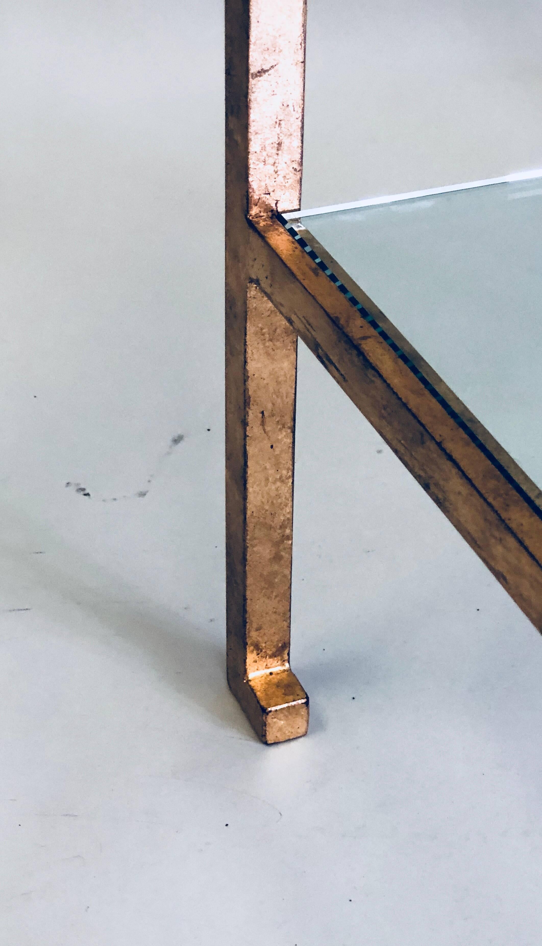 Pair of French Mid-Century Modern Gilt Iron Side / End Tables by Maison Ramsay For Sale 4