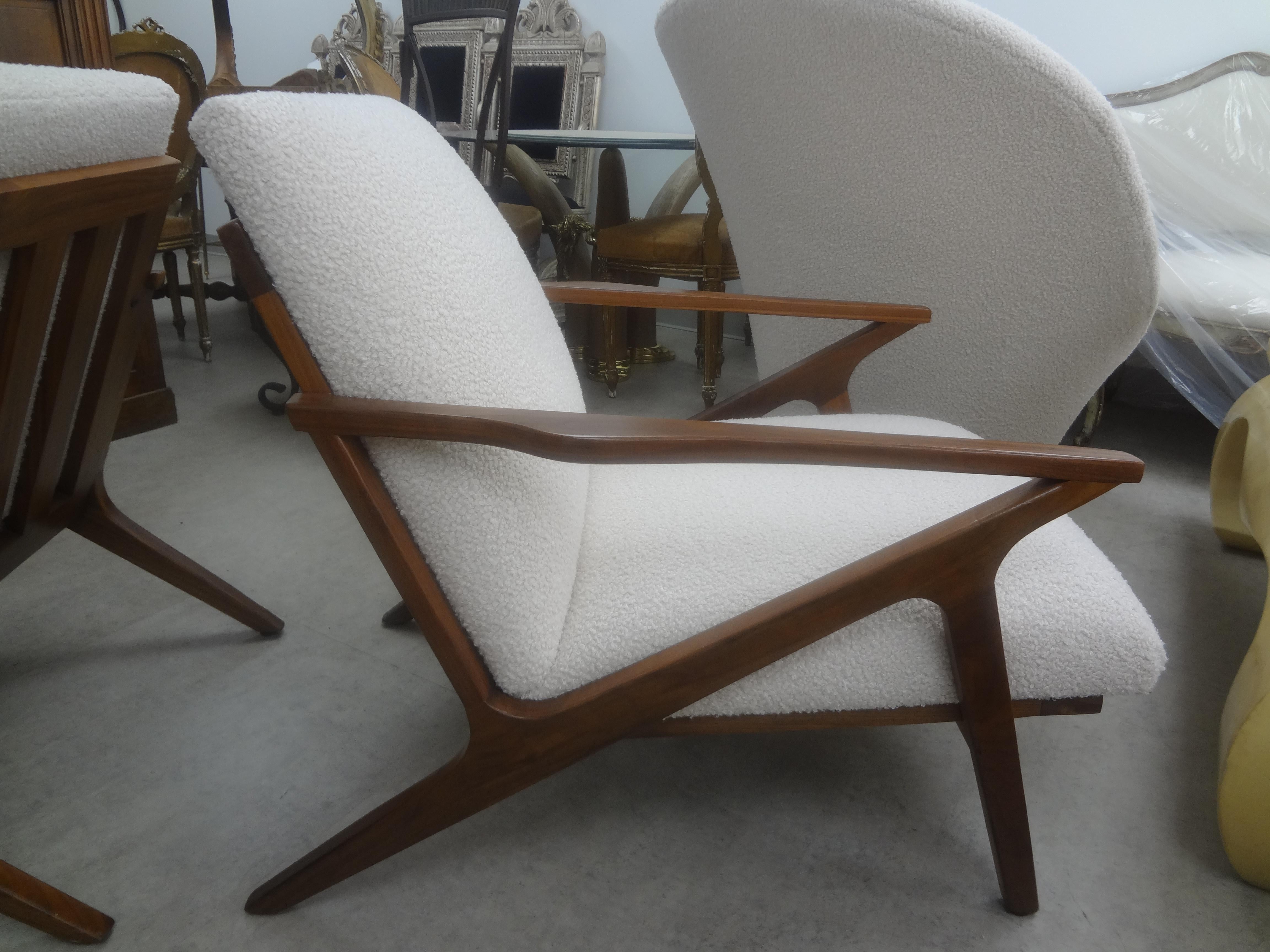 Pair of French Mid-Century Modern Jeanneret Style Lounge Chairs For Sale 6