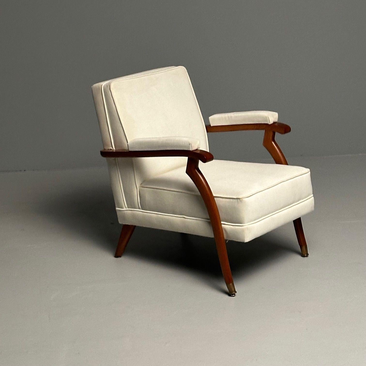 Maison Leleu Style, French Mid-Century Modern, Lounge Chairs, Mohair, 21st C. 8