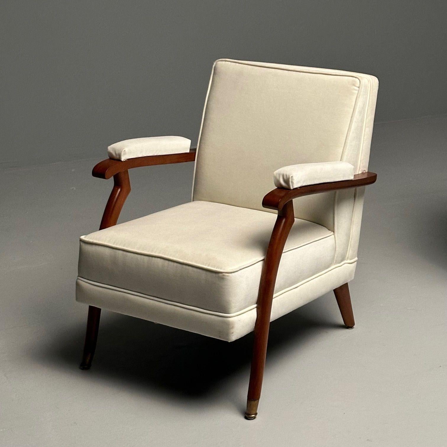 Maison Leleu Style, French Mid-Century Modern, Lounge Chairs, Mohair, 21st C. 4