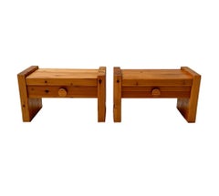 Pair of French Mid-Century Modern Nightstands or Bedside Tables, 1970s