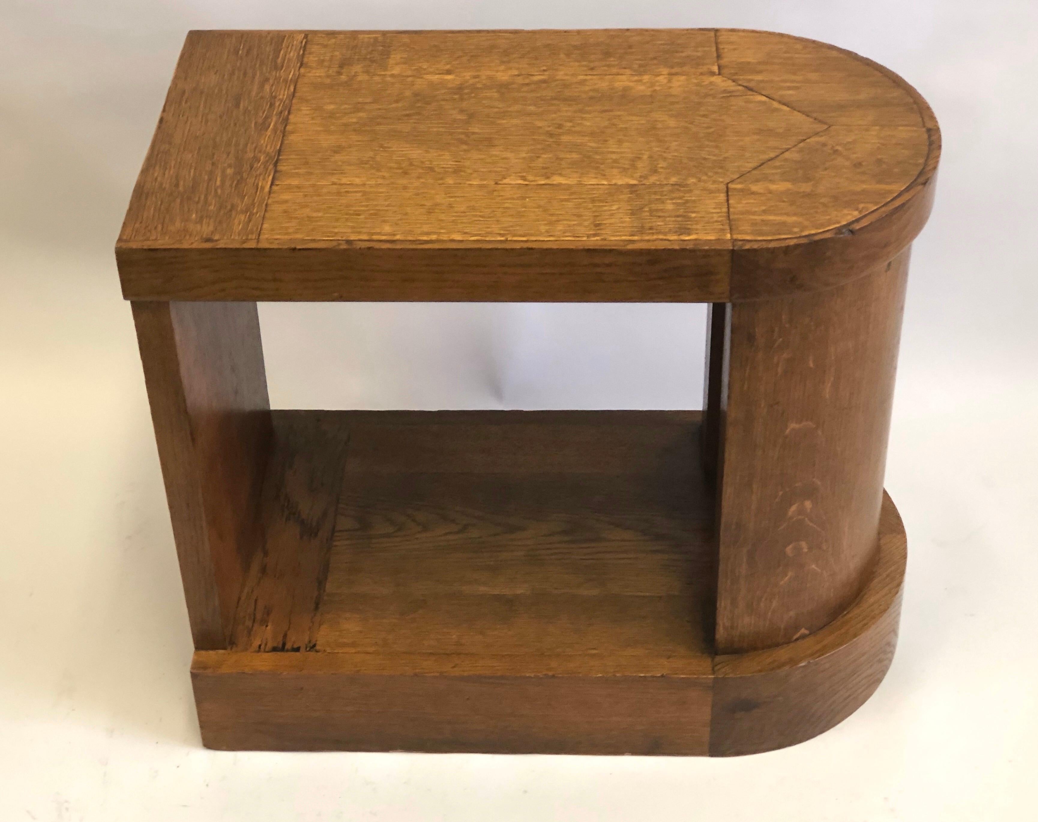 Pair of French Mid-Century Modern Oak End Tables or Nightstands, Pierre Legrain 2
