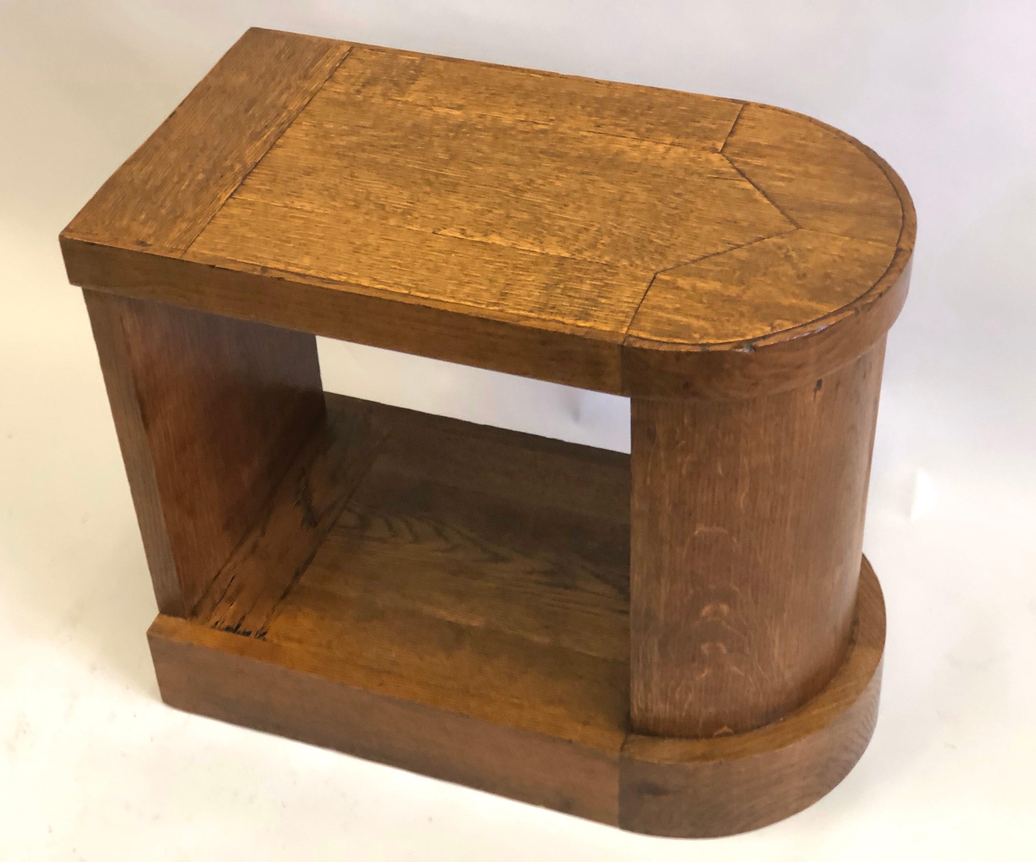Pair of French Mid-Century Modern Oak End Tables or Nightstands, Pierre Legrain 3