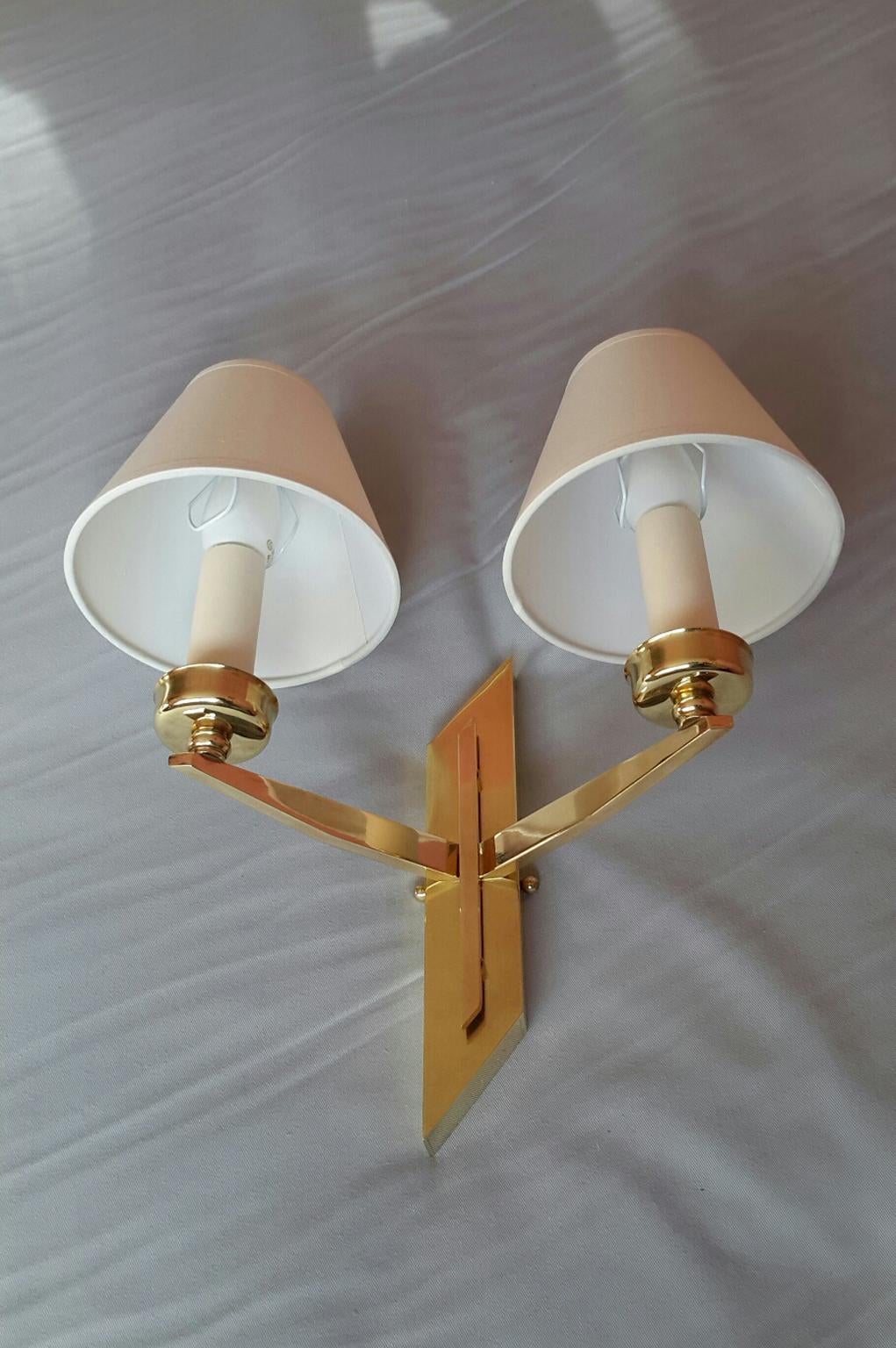 Pair of French Mid-Century Modern Sconces by Maison Lunel, 1950 In Good Condition For Sale In Paris, FR