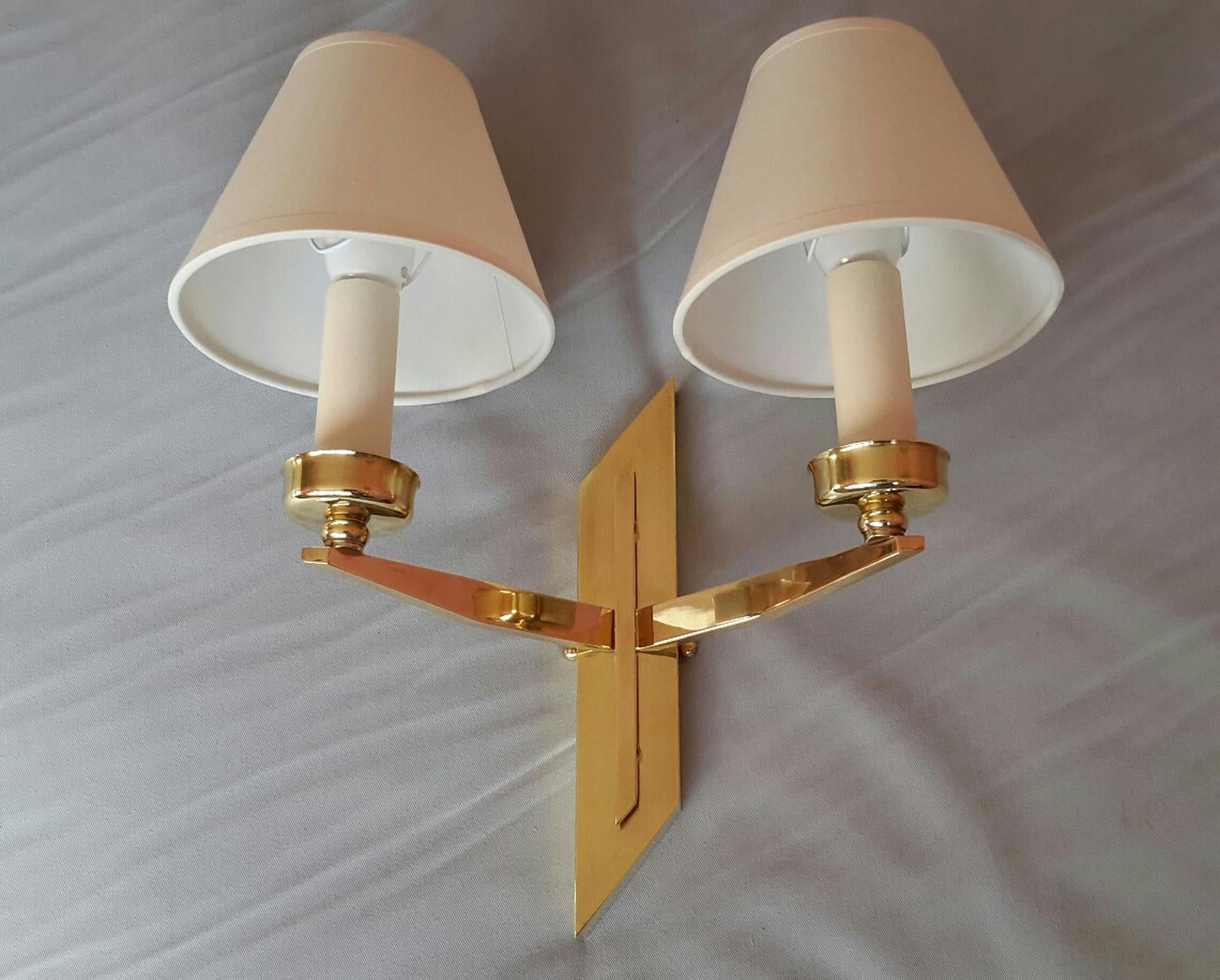 Mid-20th Century Pair of French Mid-Century Modern Sconces by Maison Lunel, 1950