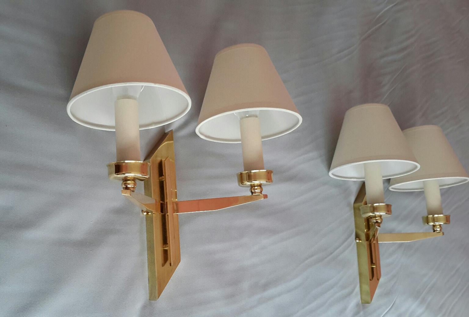 Pair of French Mid-Century Modern Sconces by Maison Lunel, 1950s 2