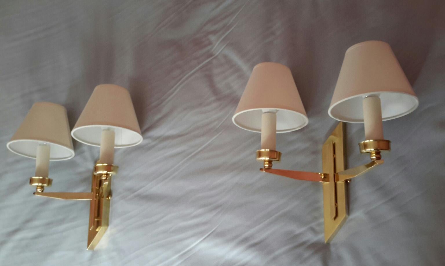 Pair of French Mid-Century Modern Sconces by Maison Lunel, 1950s 3