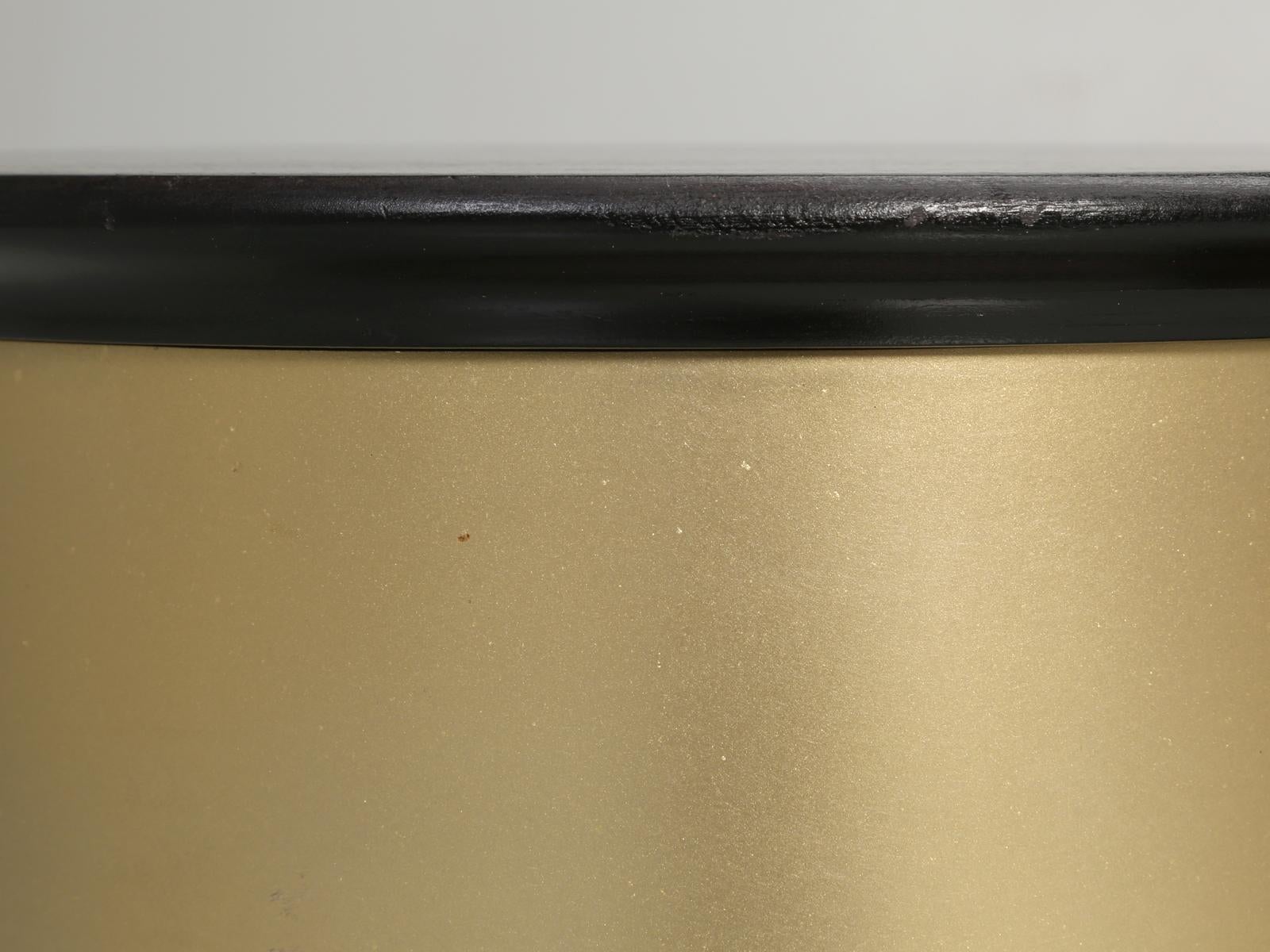 Pair of French Mid-Century Modern Side Tables, Black with Cold Plated Bronze 6
