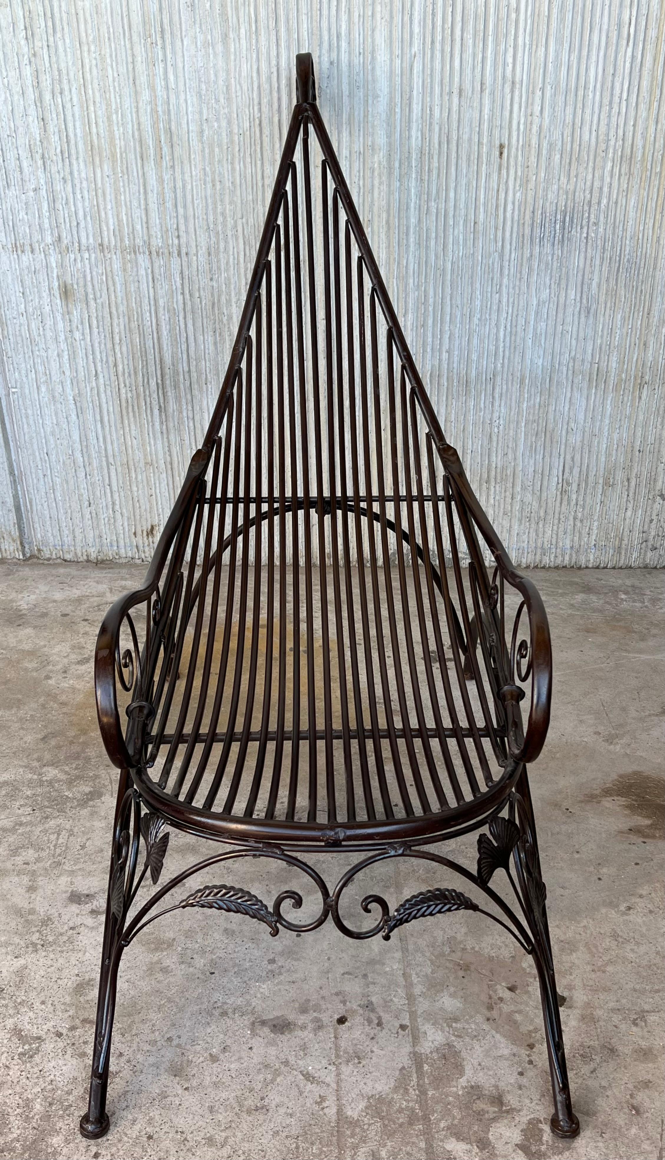 Métal Paire de chaises longues françaises Siesta de style mi-siècle moderne en vente