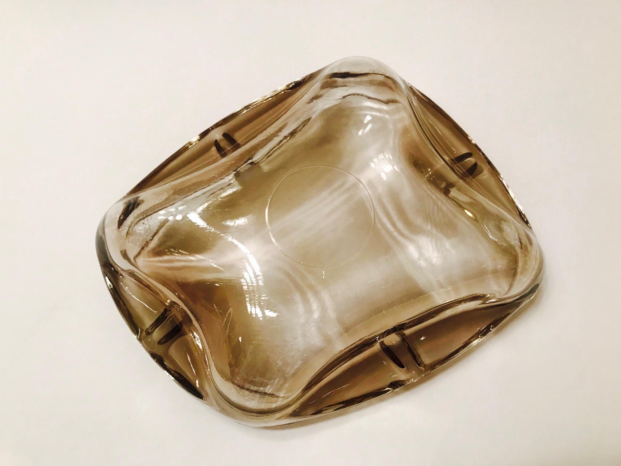 Pair of French Mid-Century Modern Smoked Iridescent Glass Ashtrays, 1960s 7