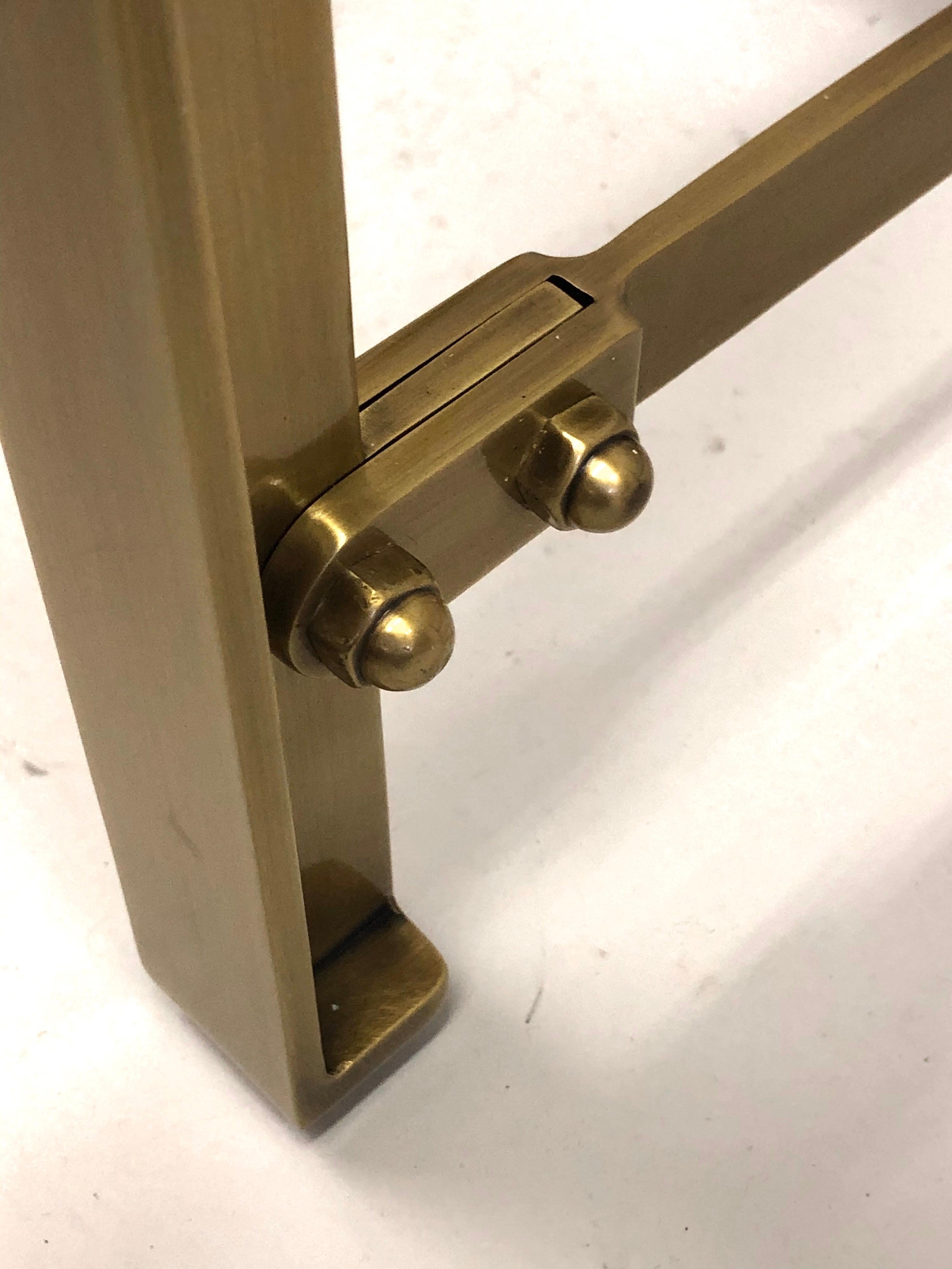 Pair of French Mid-Century Modern Style Round Brass Side Tables, Jacques Quinet 8