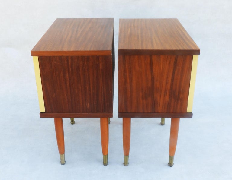 20th Century Pair of French Mid Century Nightstands/Bed Side or Sofa End Tables C1960 For Sale