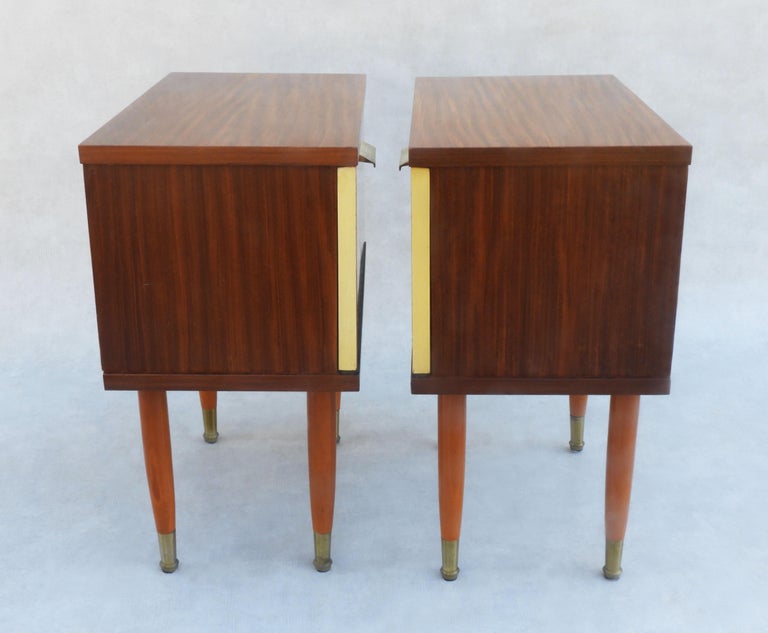 Wood Pair of French Mid Century Nightstands/Bed Side or Sofa End Tables C1960 For Sale