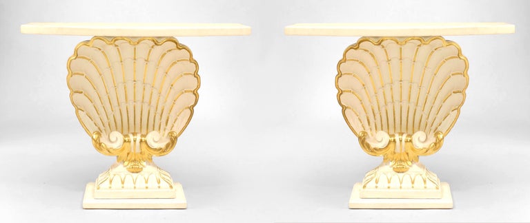 Pair of Mid-Century Sea Shell Console Tables (Manner of Groult) For ...