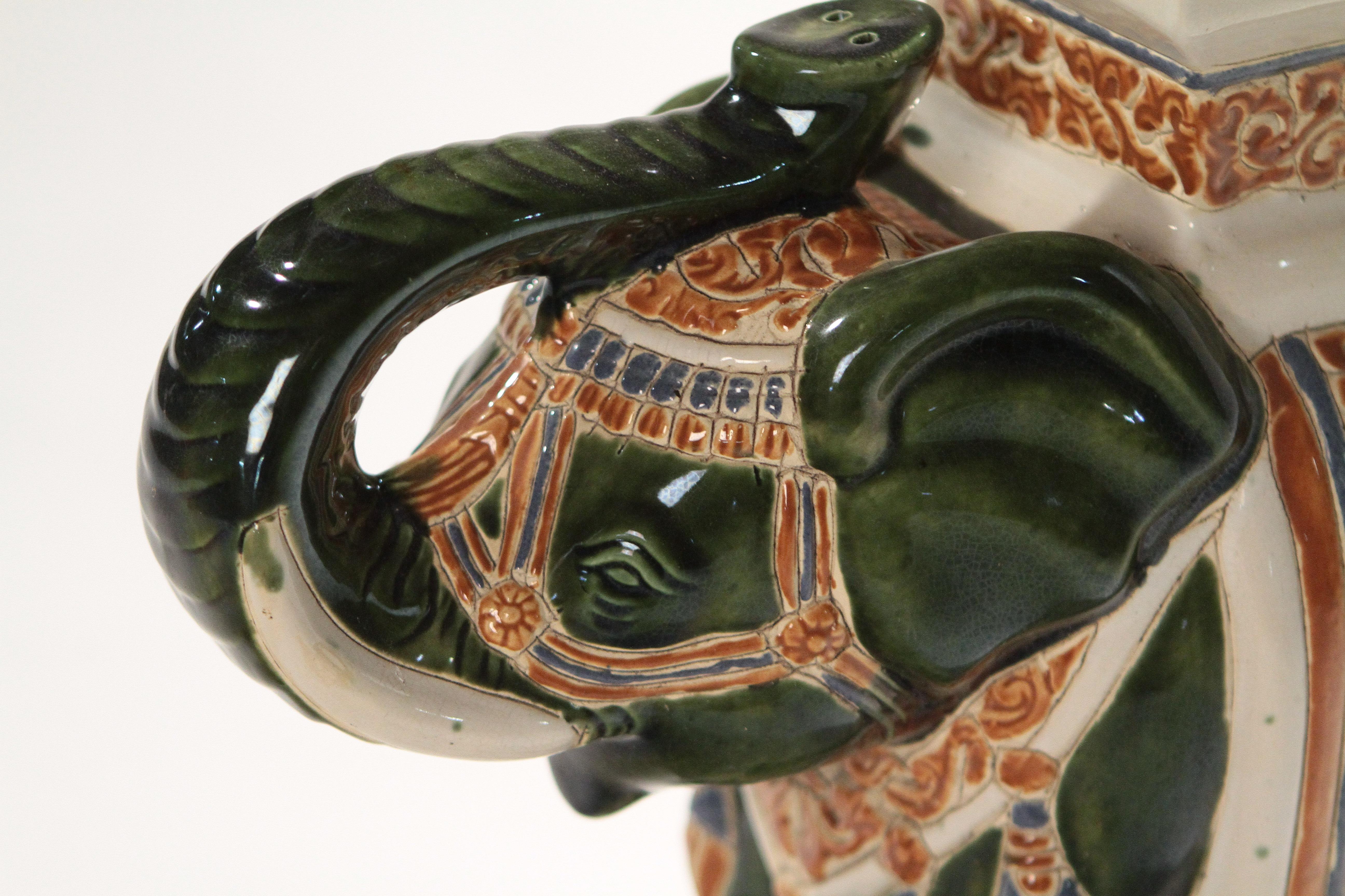 Pair of French Midcentury Porcelain Elephant Decoration, 1970s 2