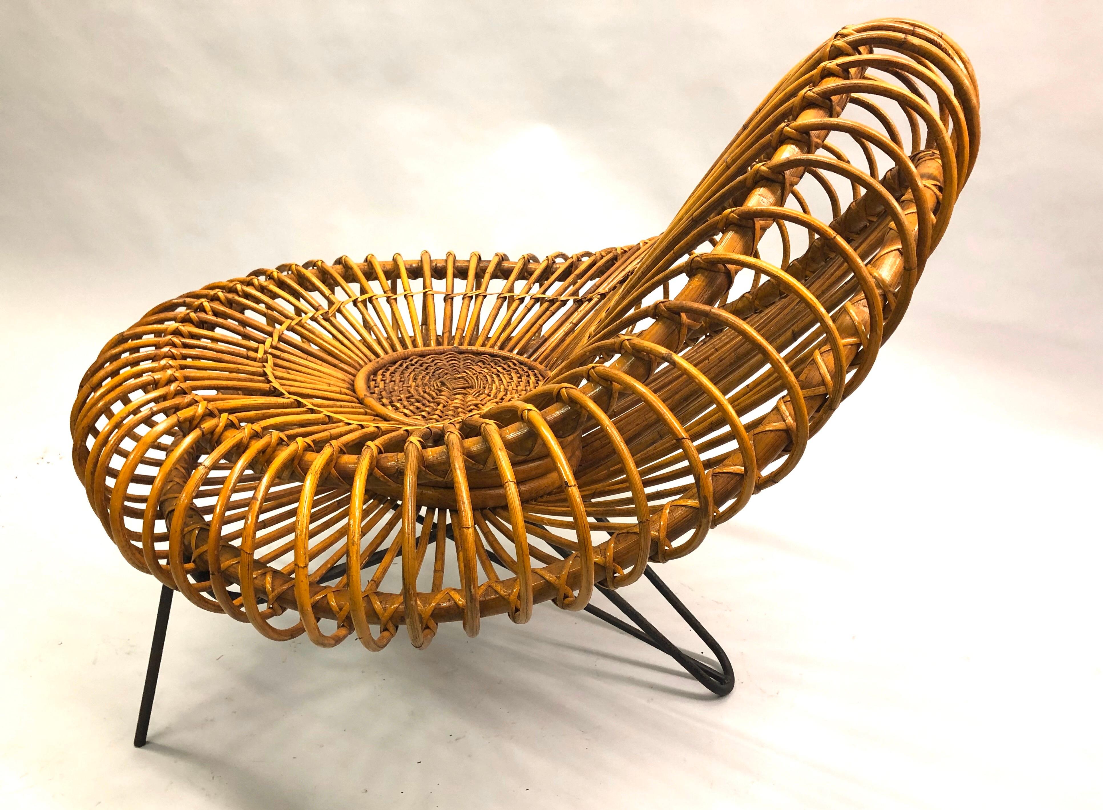 Pair of French Mid-century Rattan Lounge Chairs by Janine Abraham & Dirk Jan Roi 5