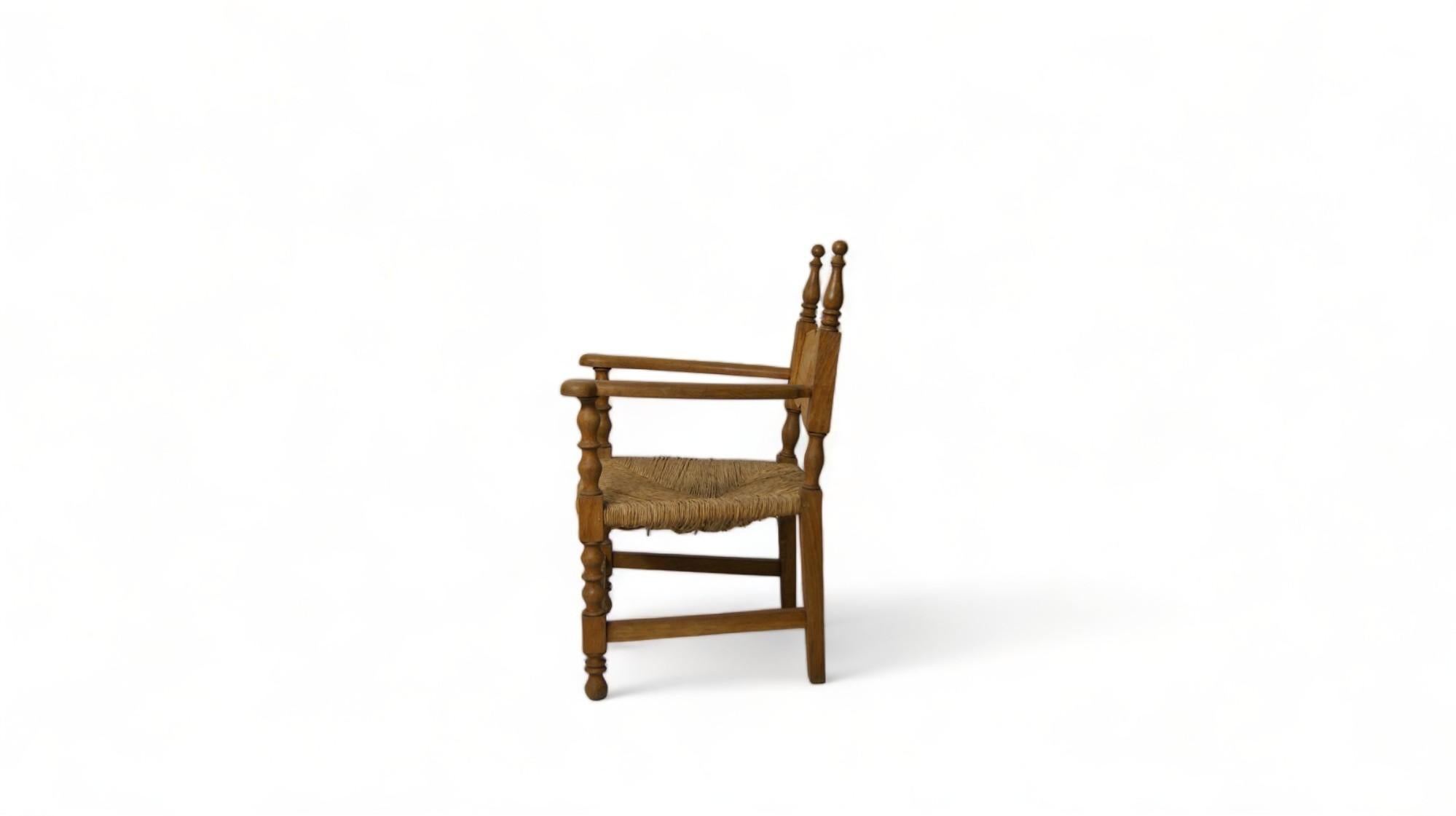 Paire de fauteuils français en jonc du milieu du siècle dernier, 1900 en vente 5