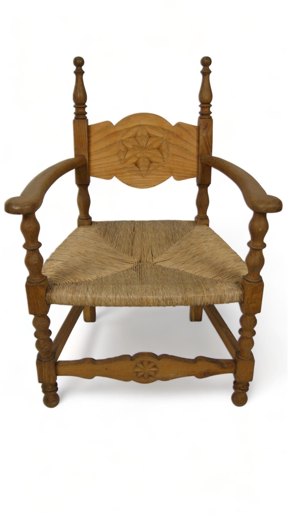 20ième siècle Paire de fauteuils français en jonc du milieu du siècle dernier, 1900 en vente