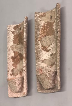 Pair of French Midcentury Rustic Terracotta Wall Sconces