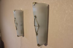 Pair of French Mid Century Sconces by Petitot, Vintage Wall Lights