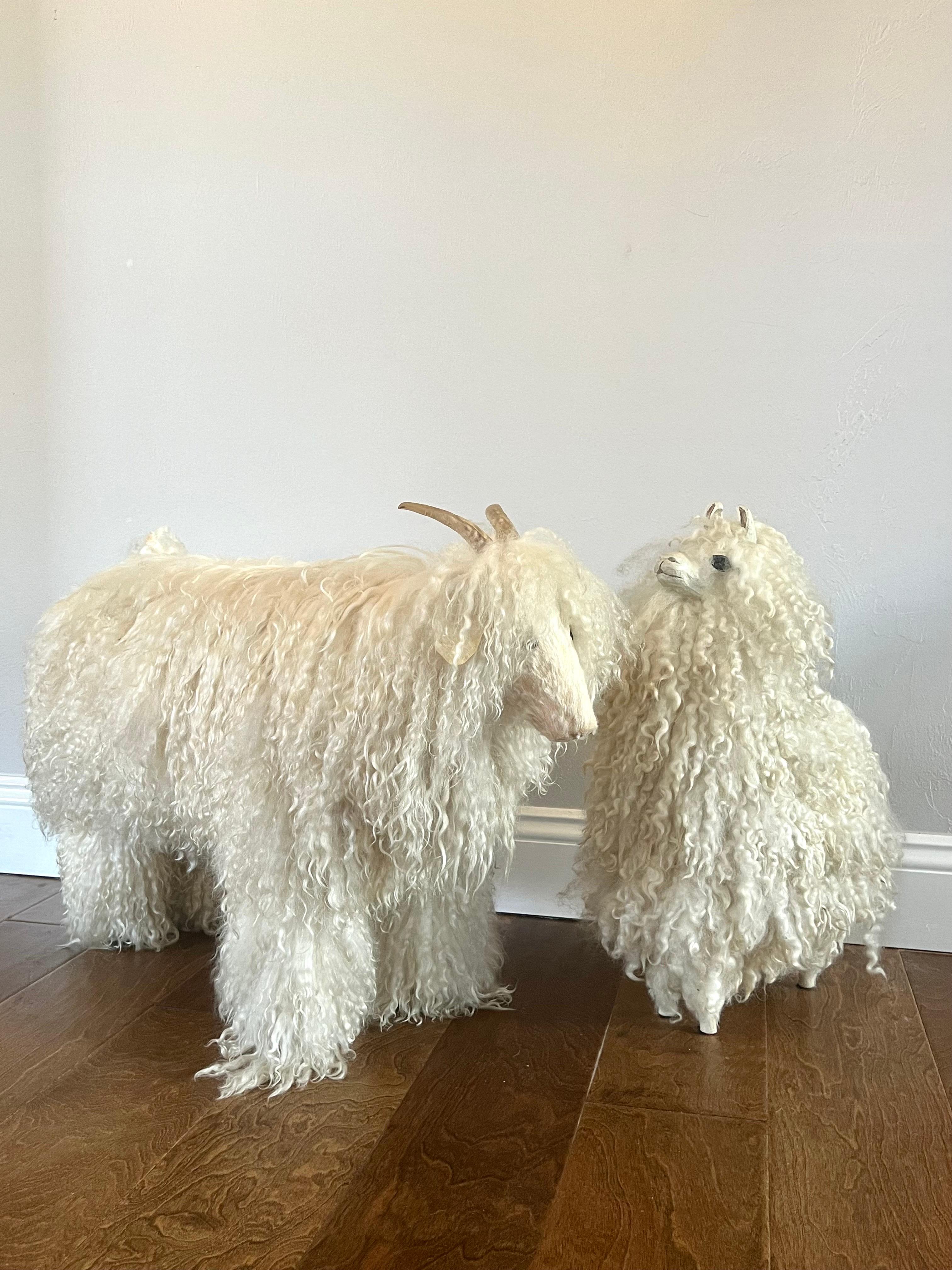 Mid-Century Modern Pair of French Mid Century Sheep Sculptures in the Style of Peter Marino For Sale