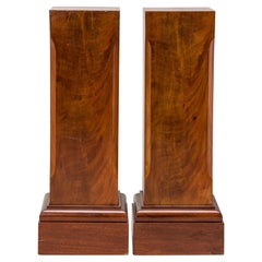 Pair of French Mid-Century Square Wooden Column Pedestals