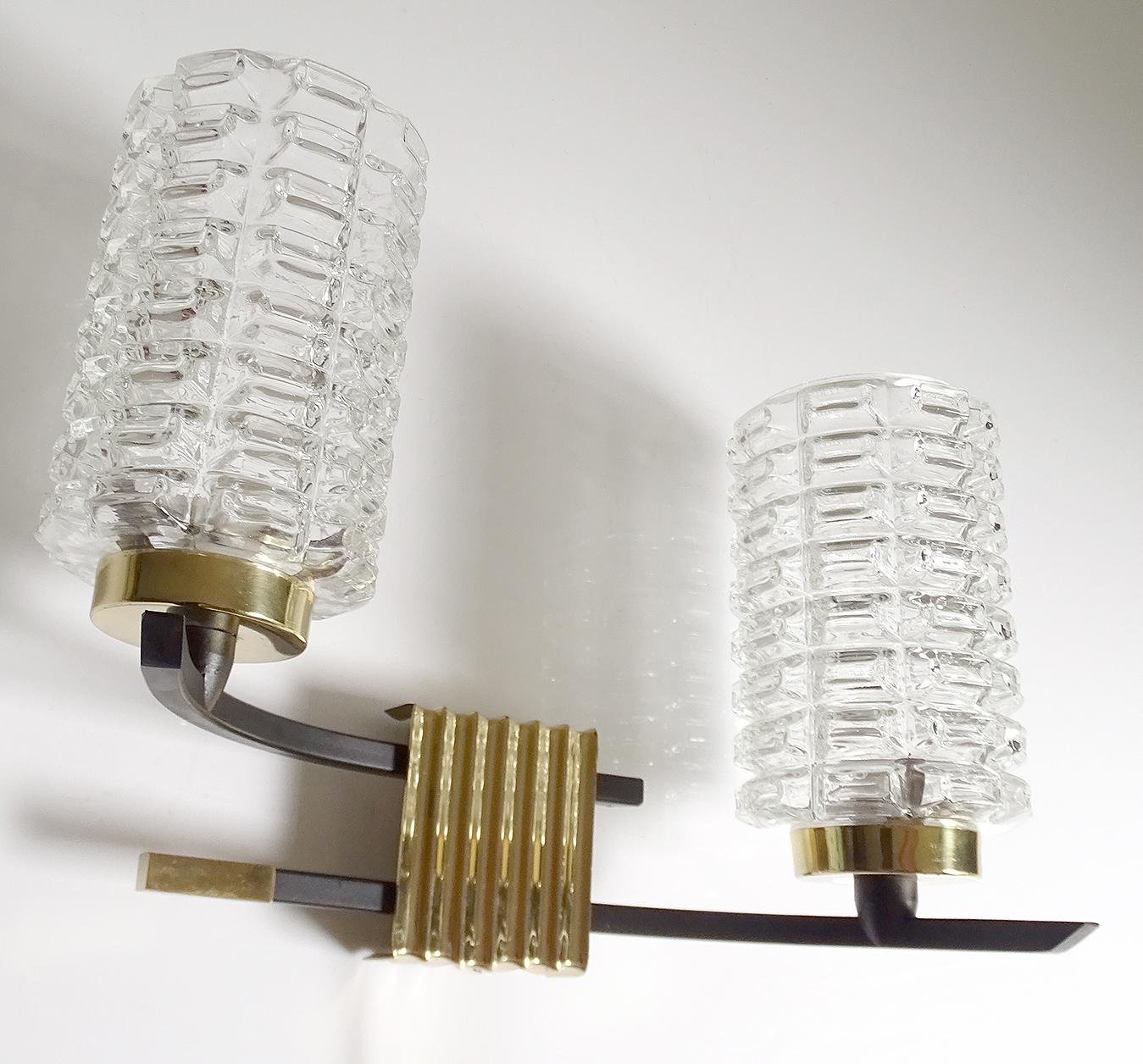 Pair Stilnovo Style Sconces, Arlus France, 1960s  For Sale 2