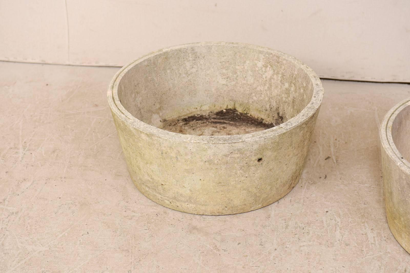 cast concrete pots
