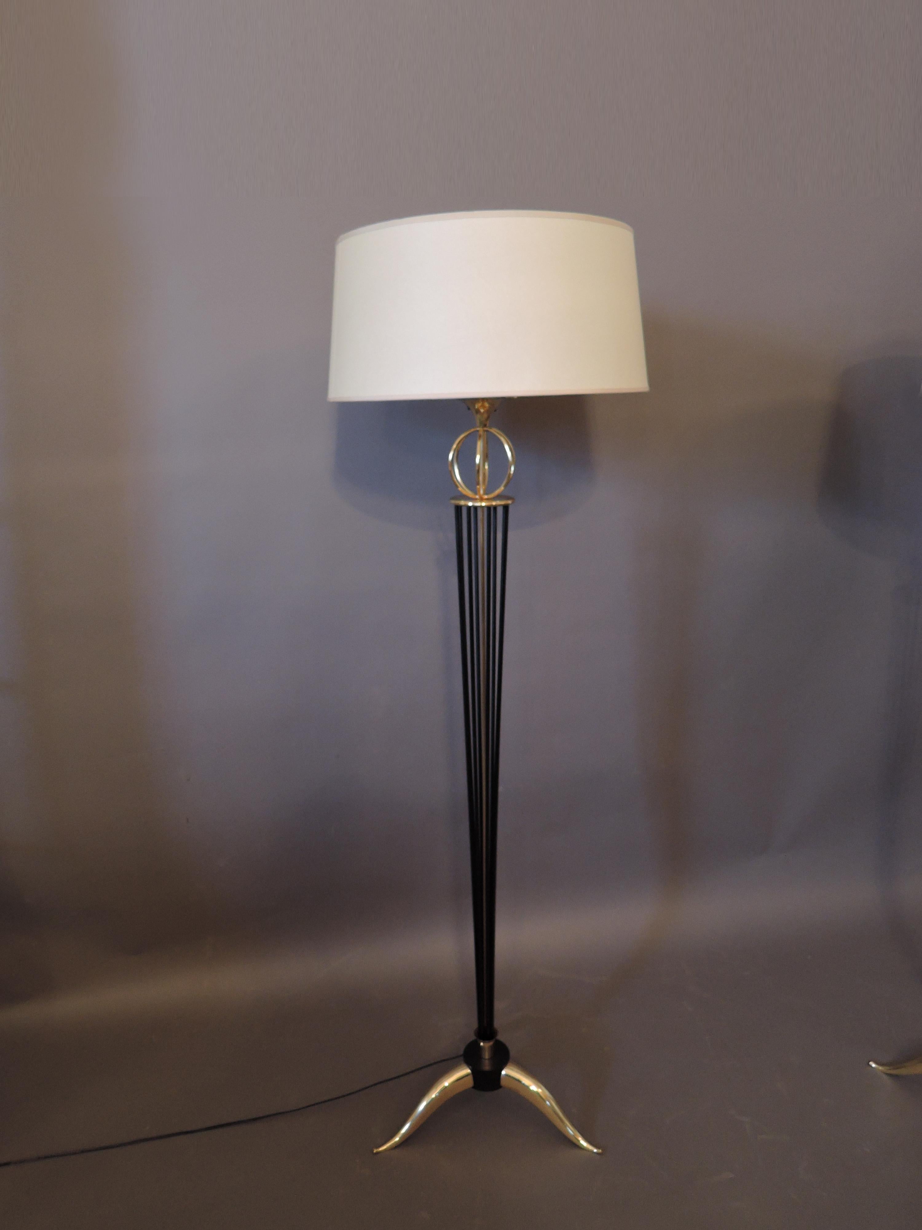 Pair of French Midcentury Floor Lamp by Arlus In Good Condition For Sale In Long Island City, NY