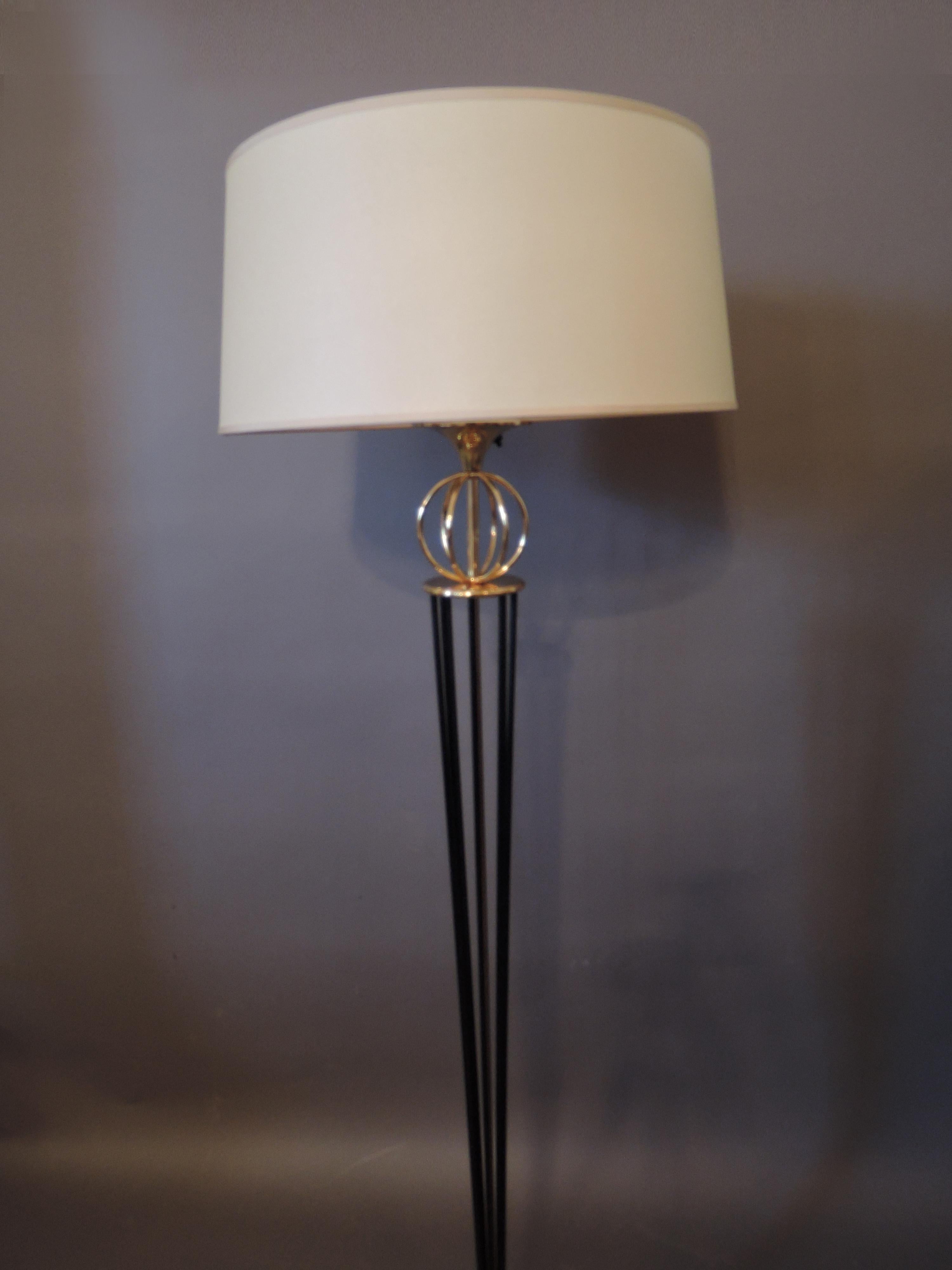 Mid-20th Century Pair of French Midcentury Floor Lamp by Arlus For Sale