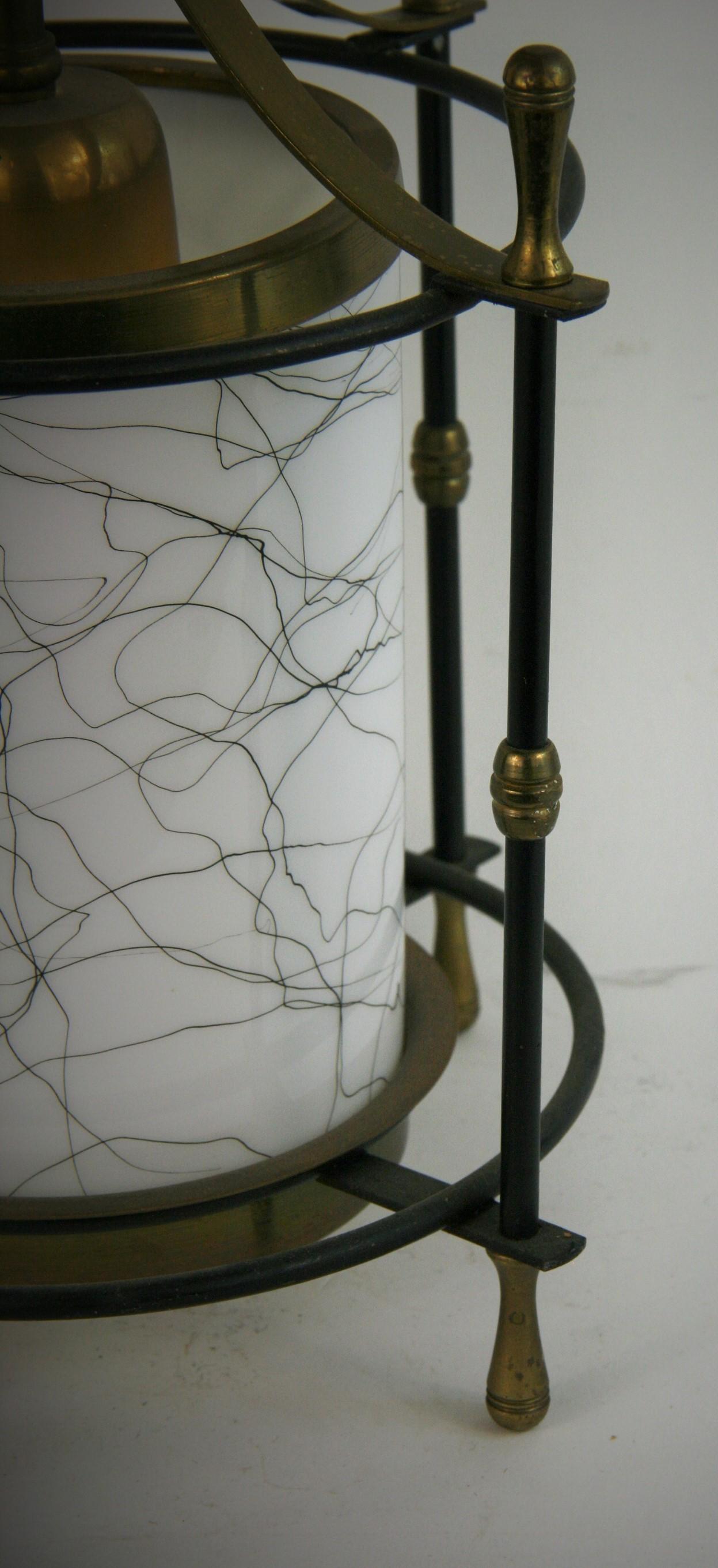 Pair of French Midcentury Lantern Sconces For Sale 2