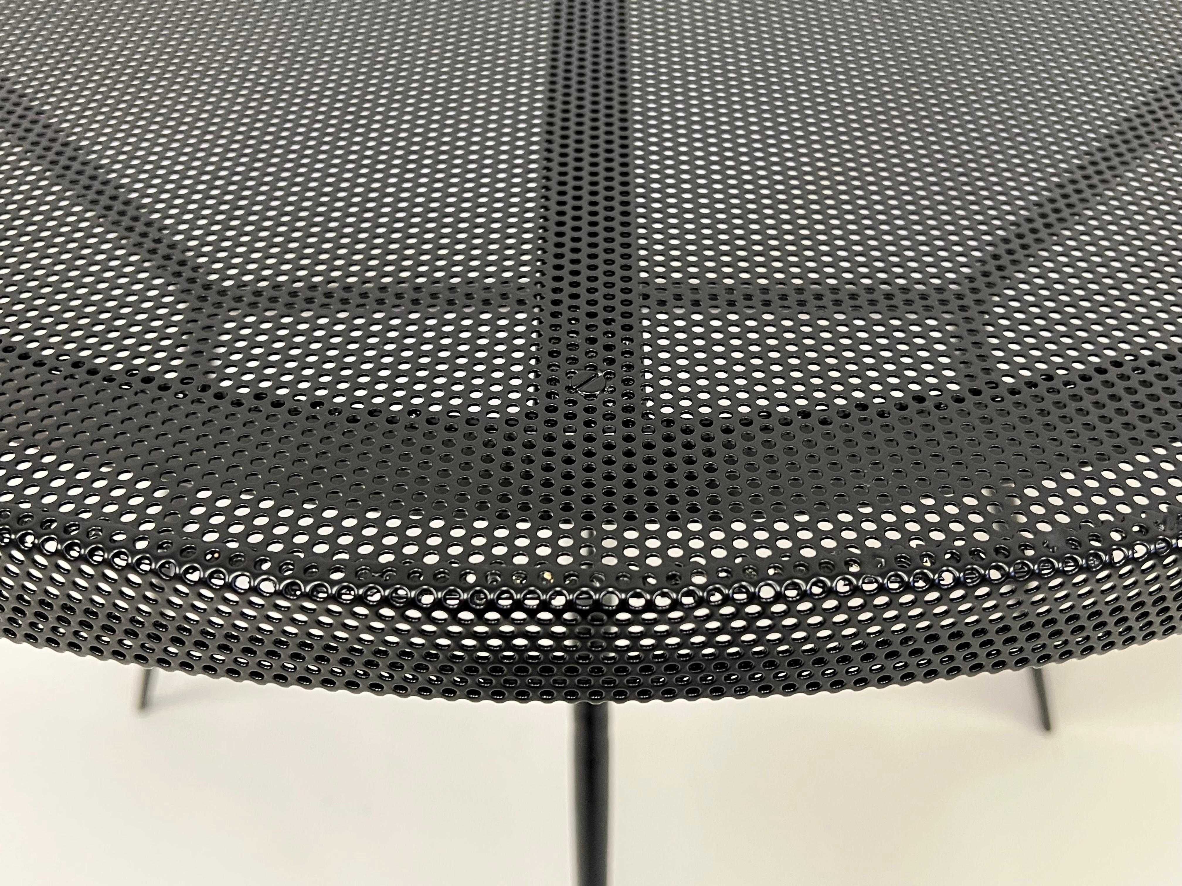 Pair of French Midcentury Modern Perforated Metal Consoles Attr. Mathieu Mategot For Sale 9