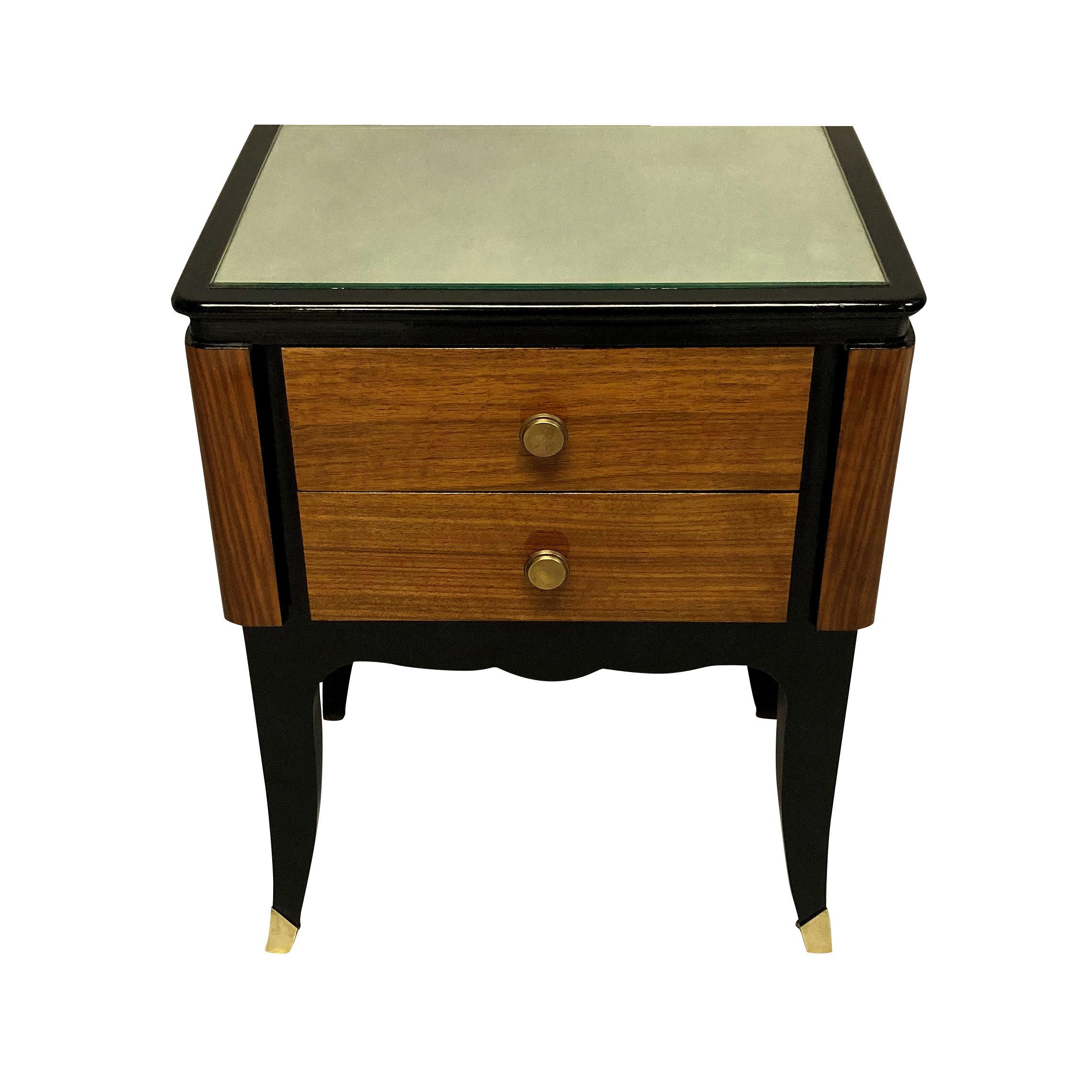 Brass Pair of French Midcentury Night Stands