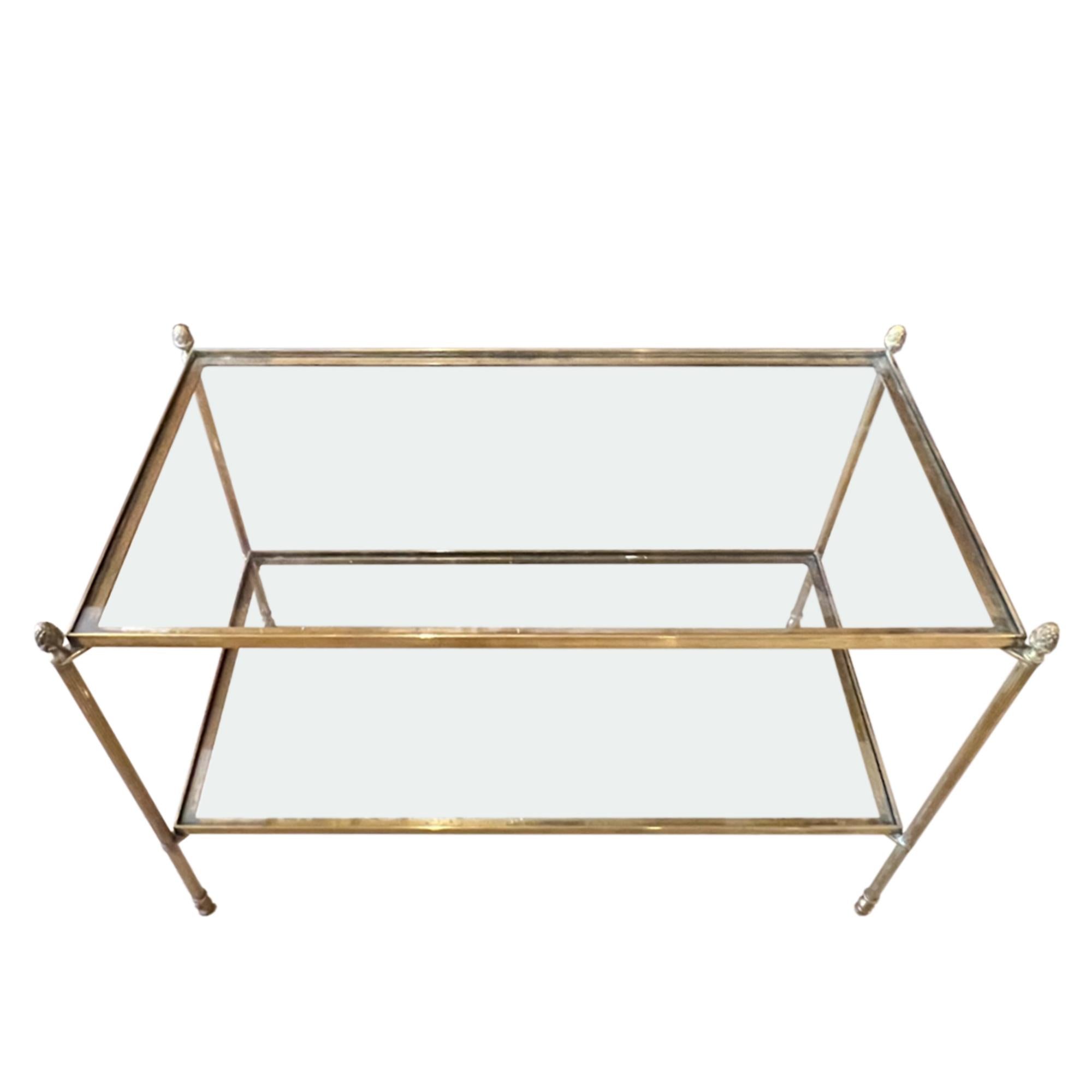 Mid-Century Modern Pair of French Midcentury Side Tables with Pineapple Finials