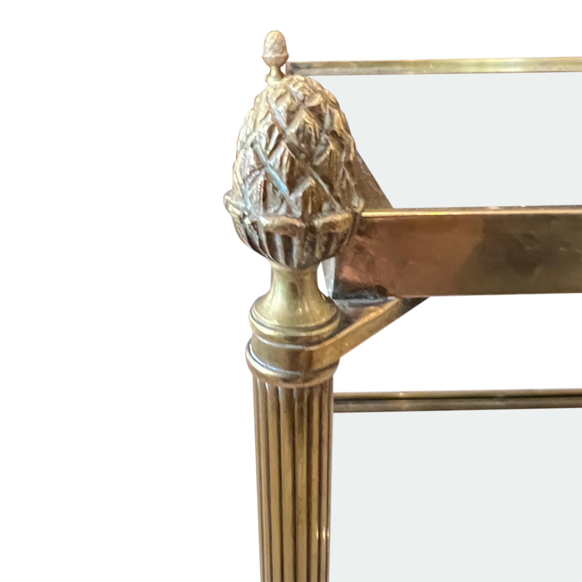 Pair of French Midcentury Side Tables with Pineapple Finials In Good Condition In London, GB