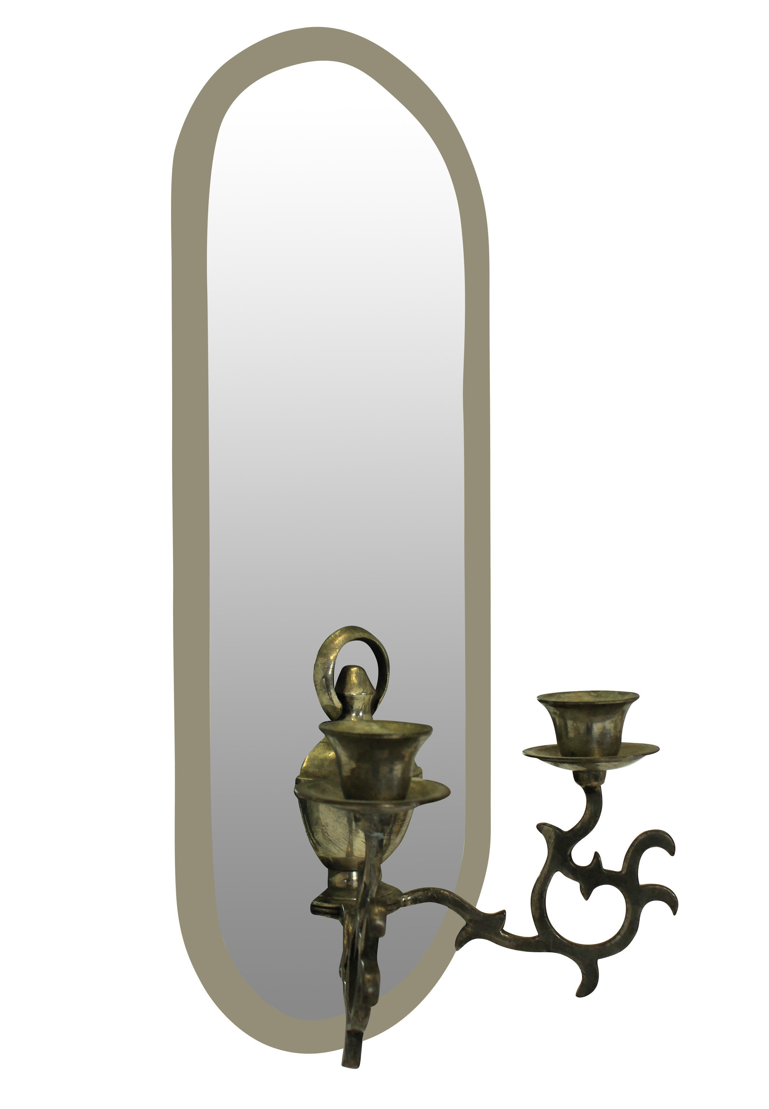 Pair of French Mirror Backed Girandole For Sale 1