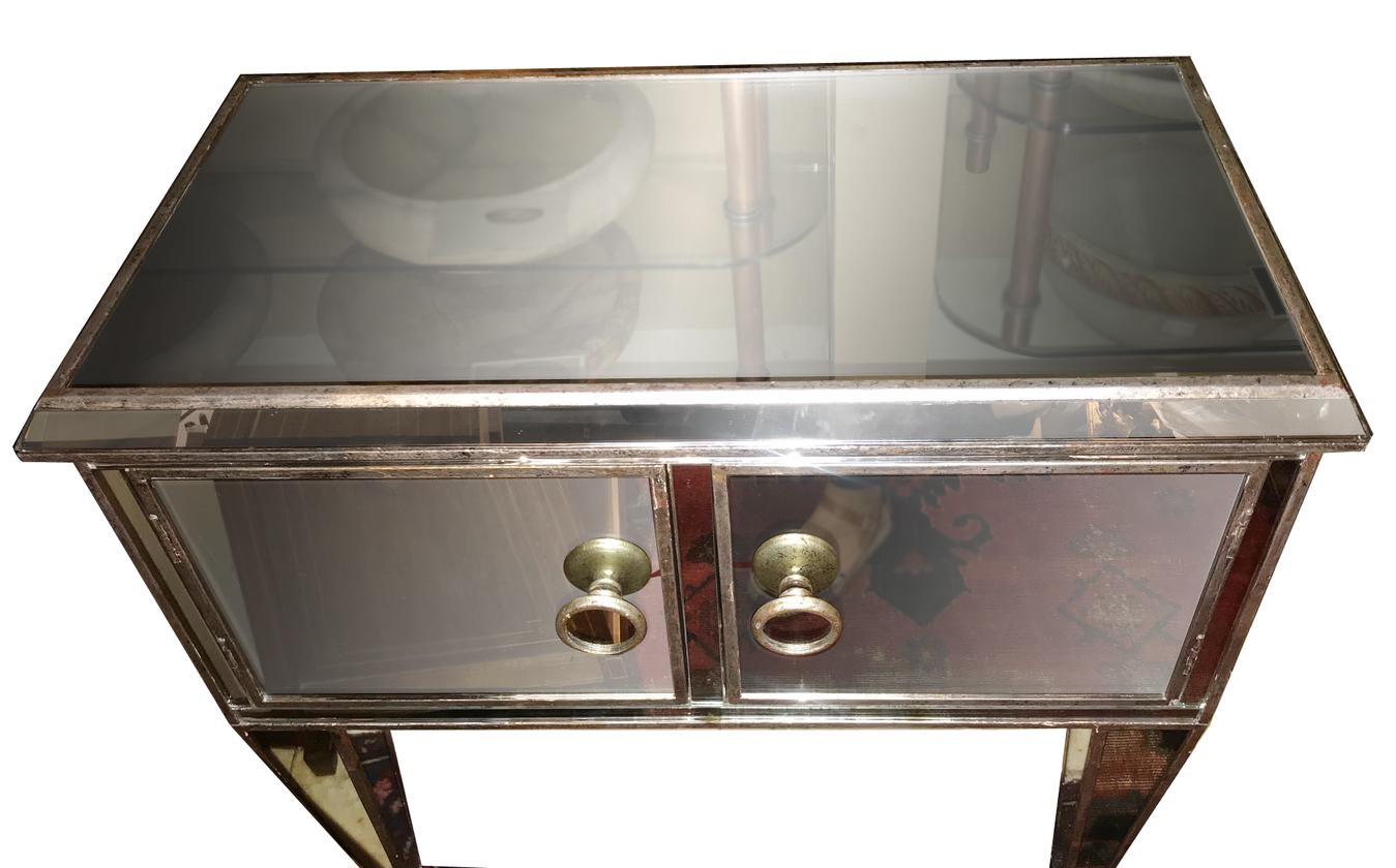 Mid-20th Century Pair of French Mirror Cabinets For Sale