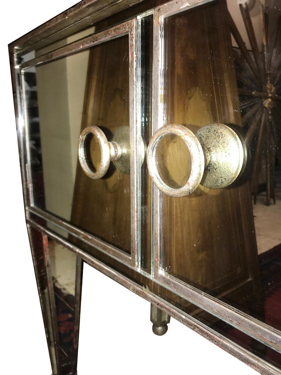 Pair of French Mirror Cabinets For Sale 1