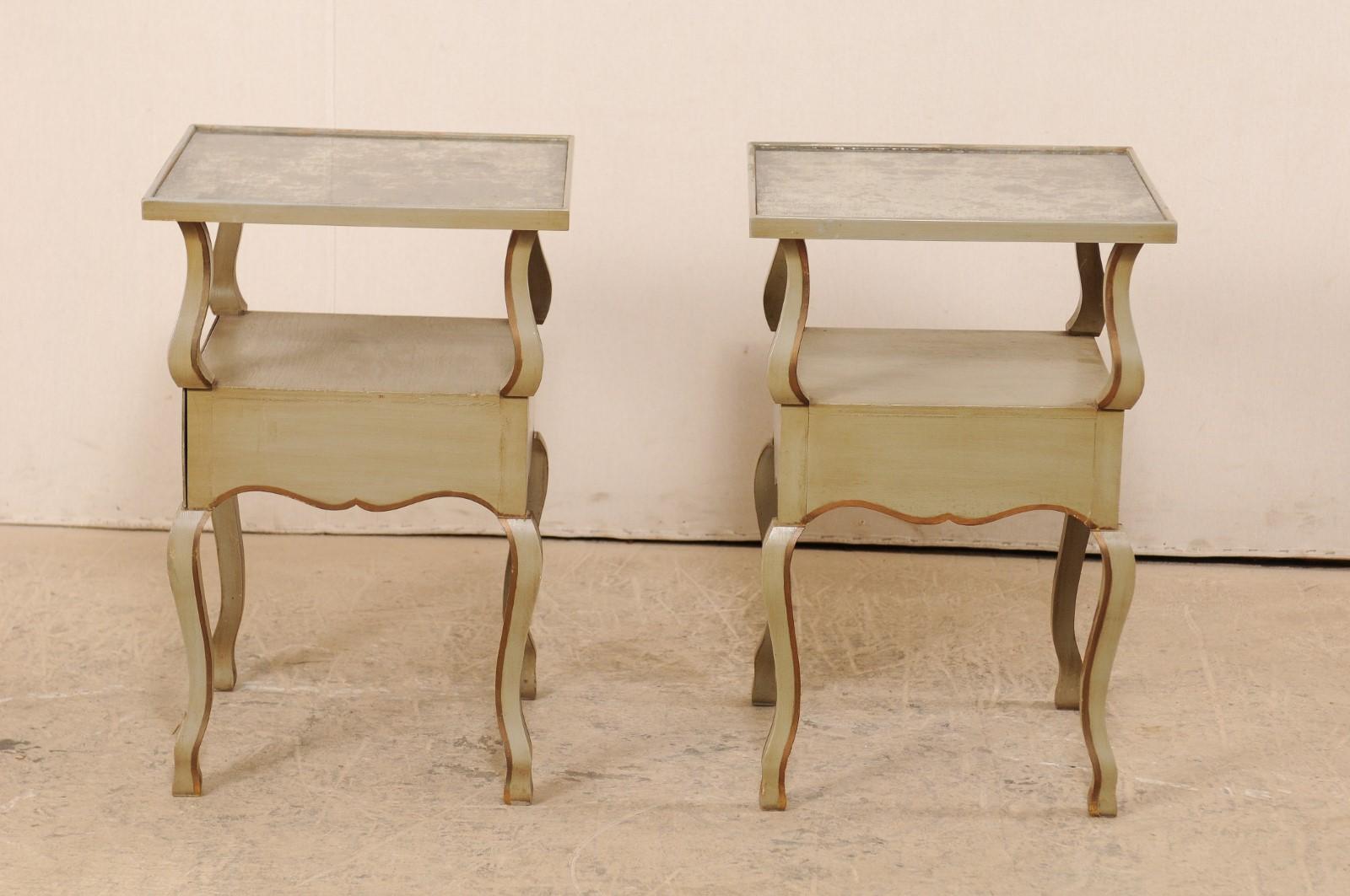Pair of French Mirror-Top Side Tables, circa 1930s 5