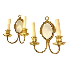Pair of French Mirrored Sconces
