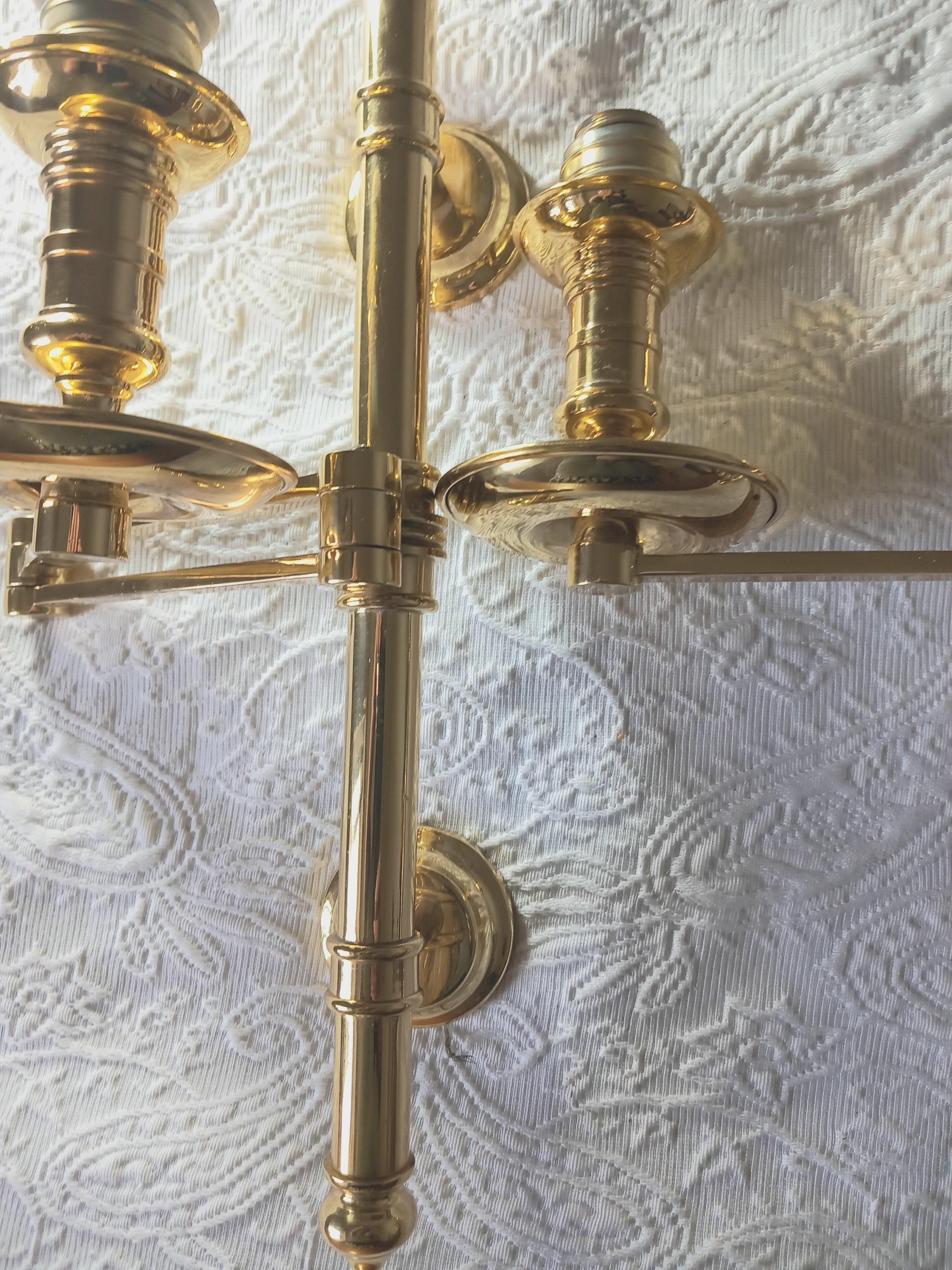  Pair of French Mison Jansen Swing Arm Sconces For Sale 8