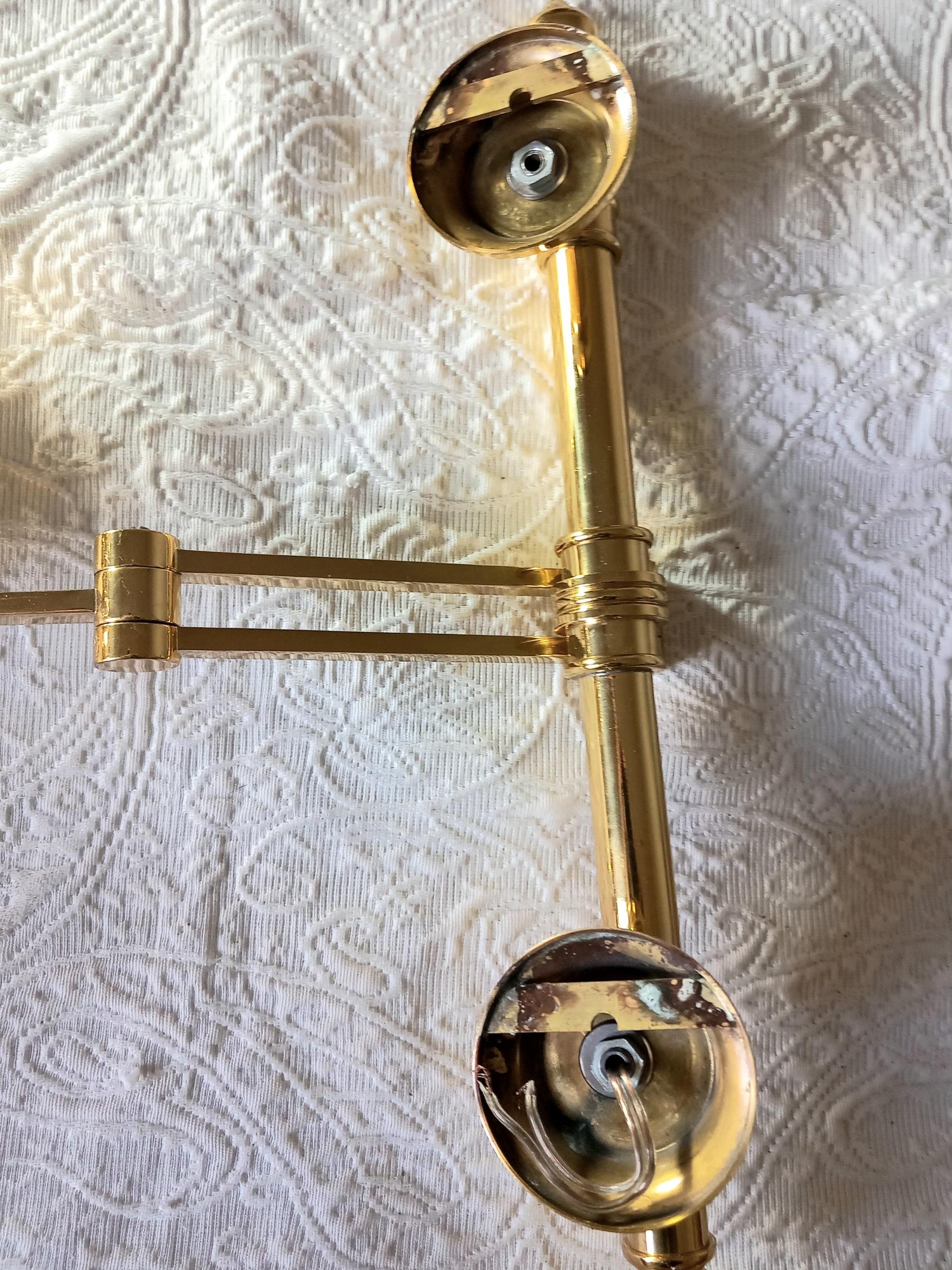  Pair of French Maison Jansen Swing Arm Sconces For Sale 9