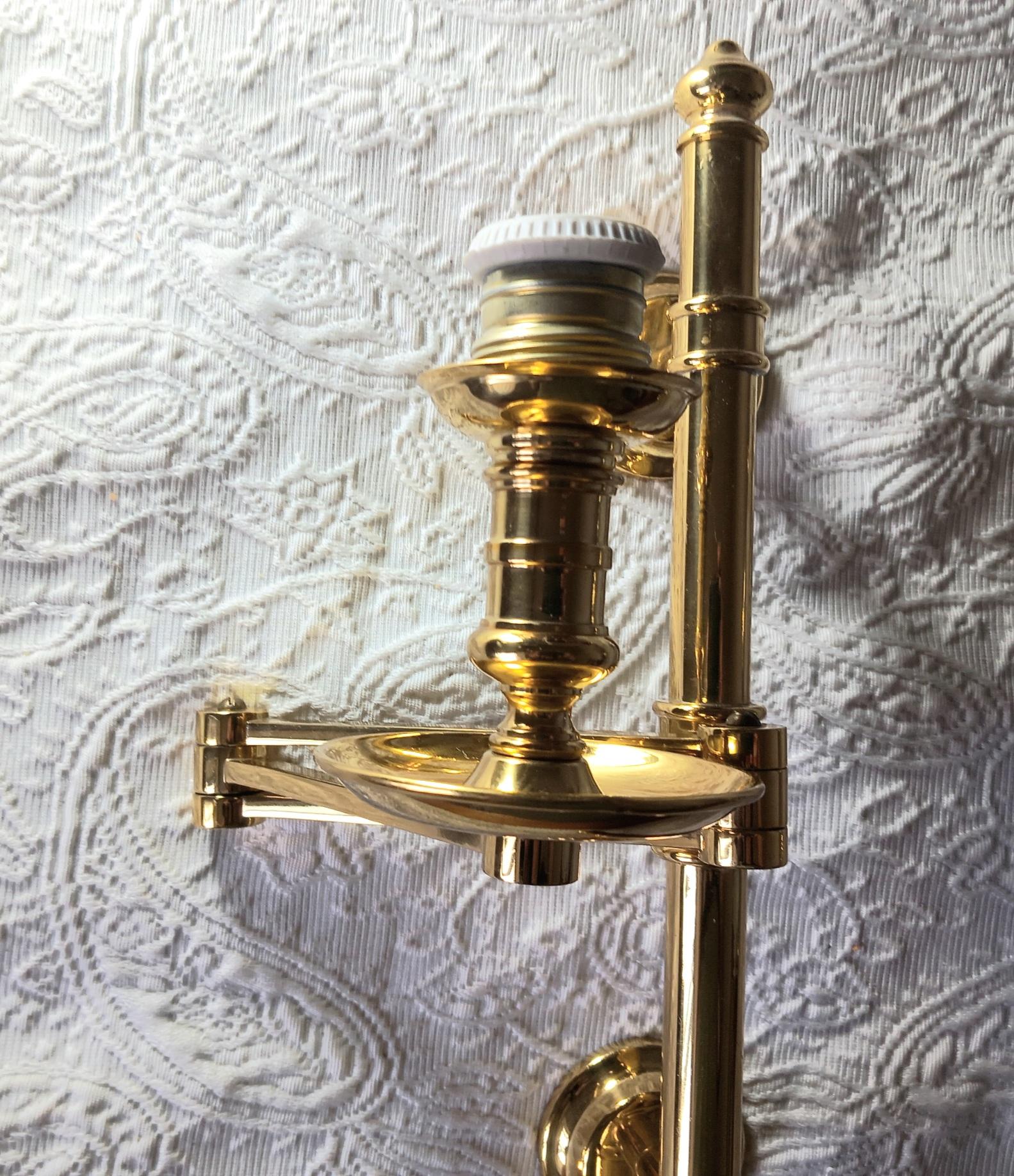  Pair of French Maison Jansen Swing Arm Sconces For Sale 12