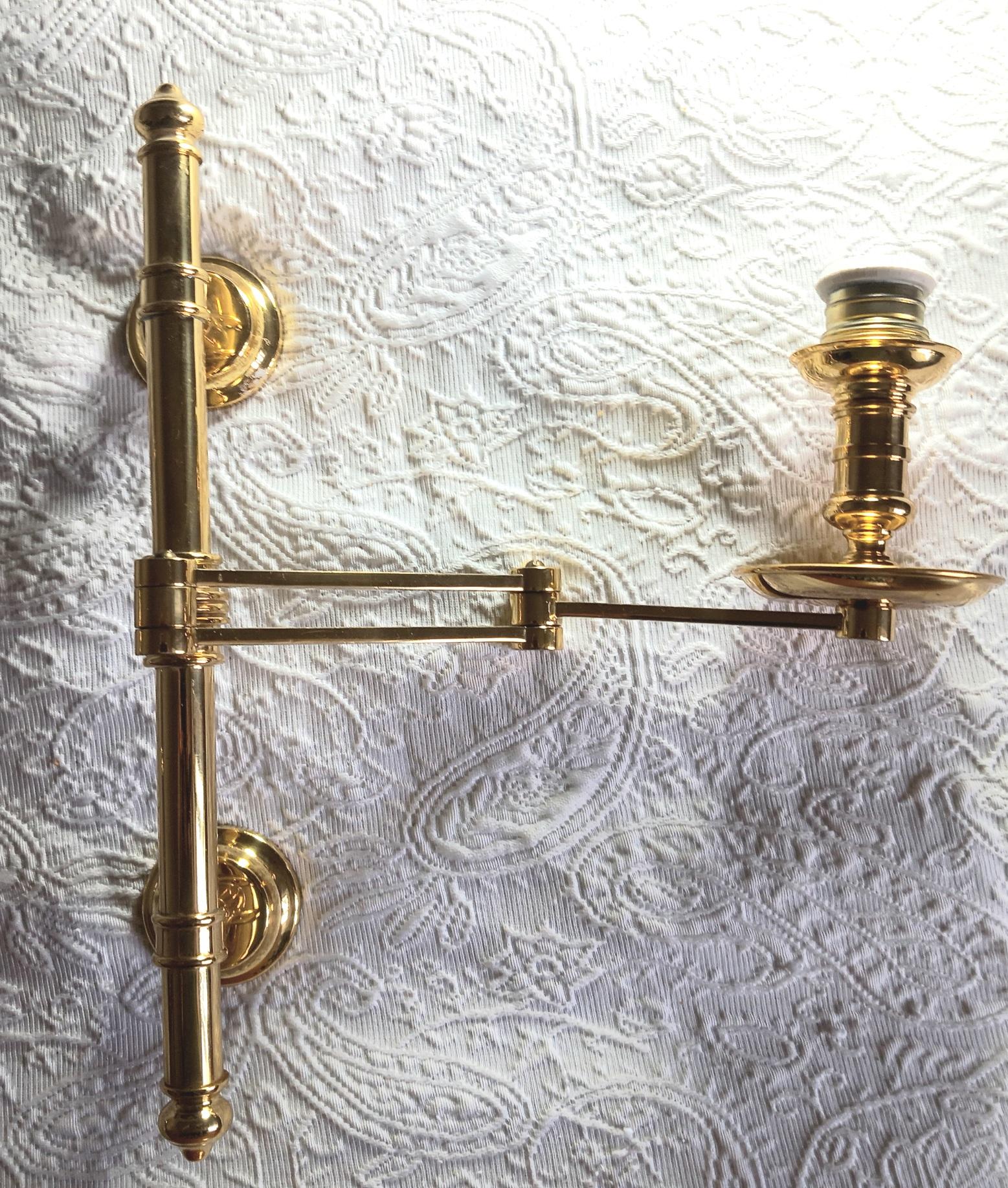  Pair of French Maison Jansen Swing Arm Sconces For Sale 14