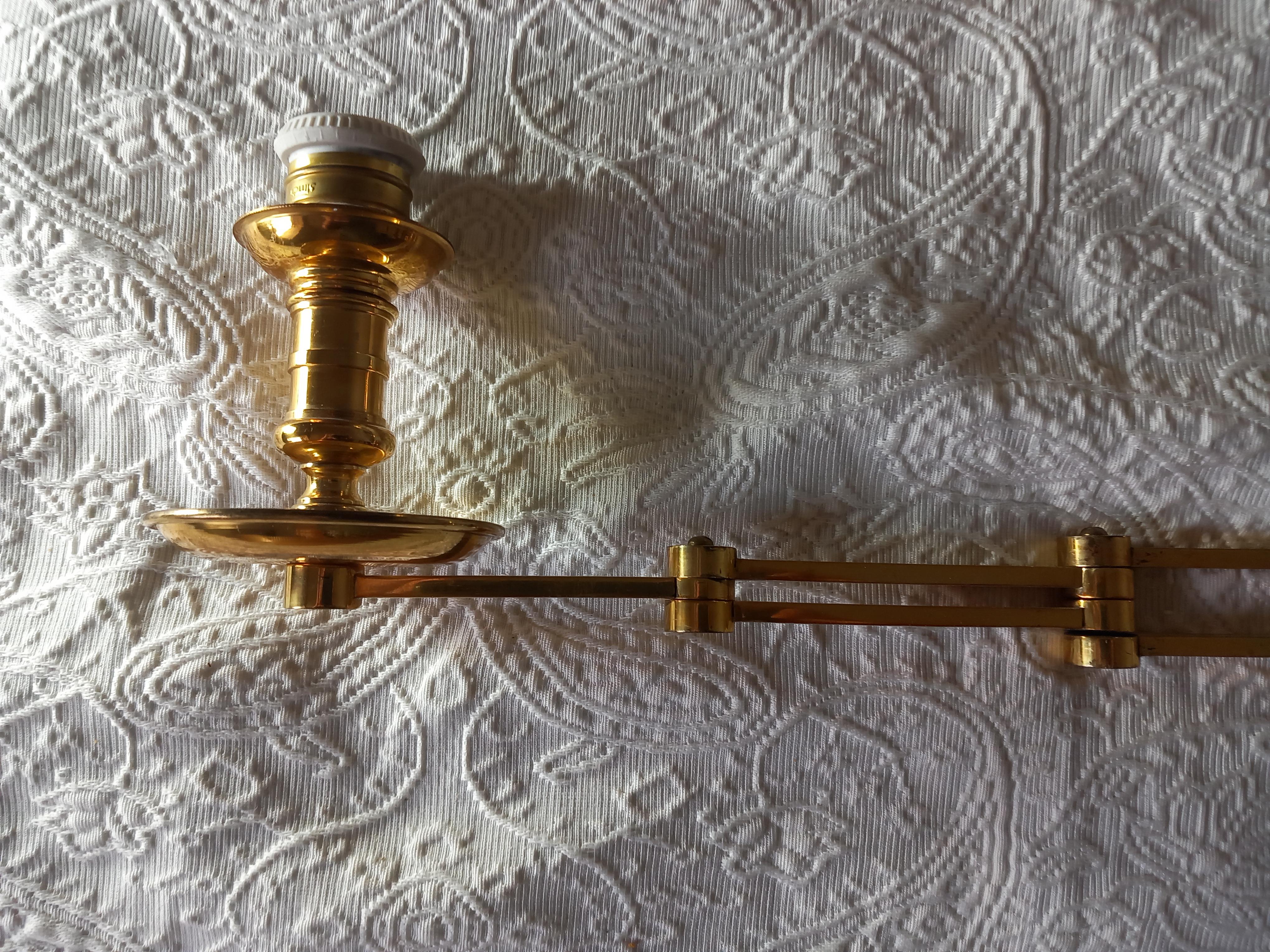  Pair of French Mison Jansen Swing Arm Sconces For Sale 3