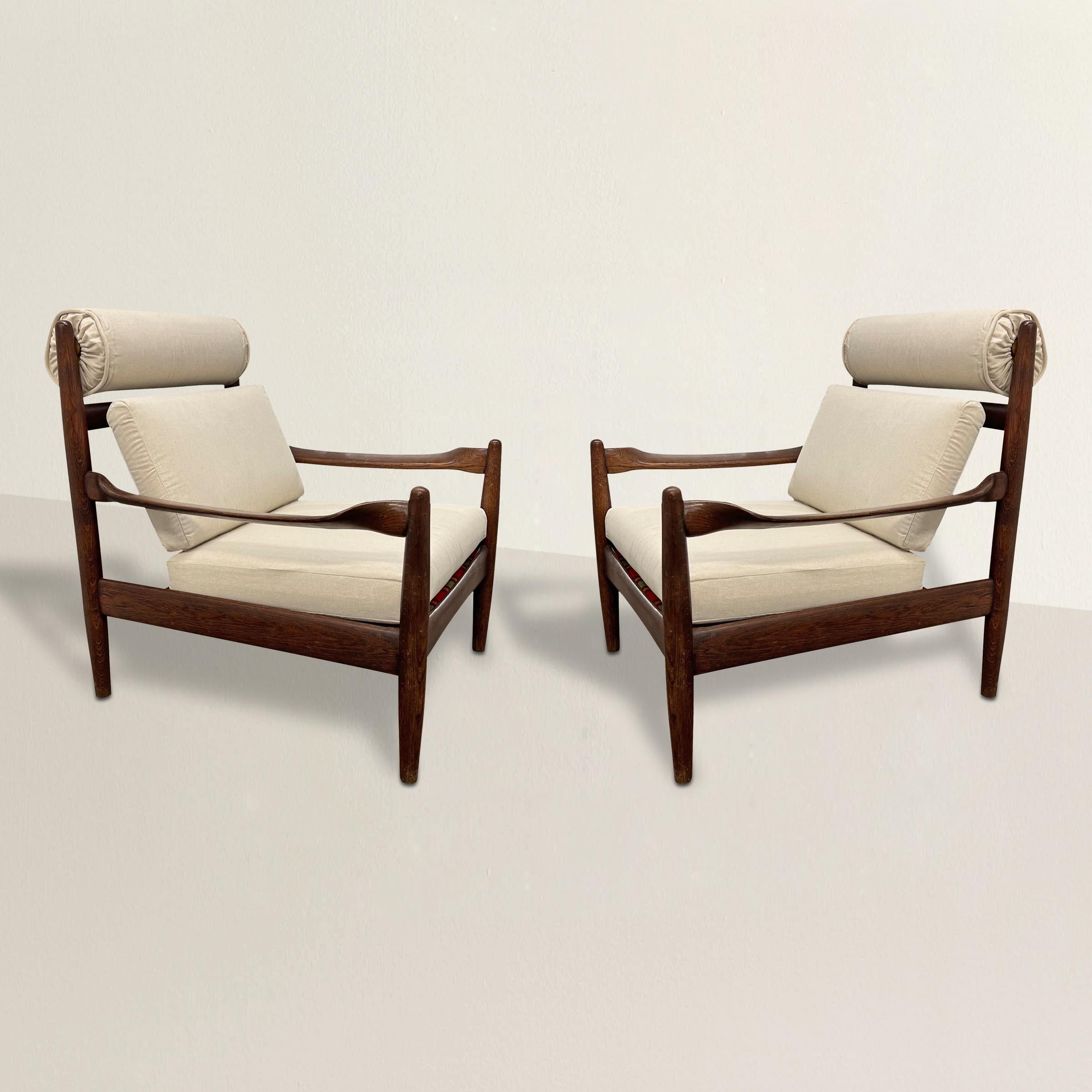 Pair of French Modern Bentwood Lounge Chairs at 1stDibs