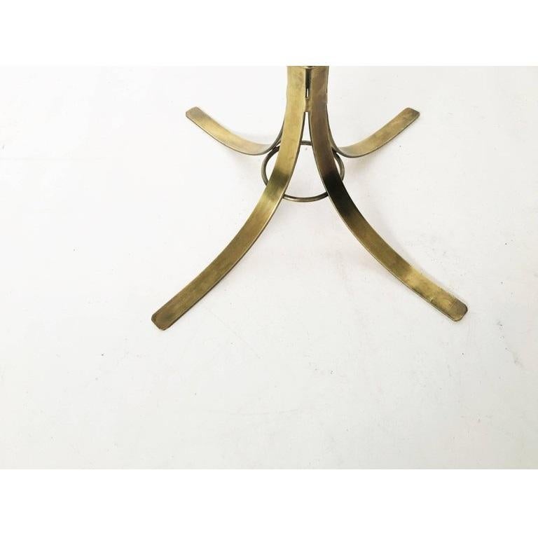 Pair of French Modern Brass with Marble Top Side Tables 3