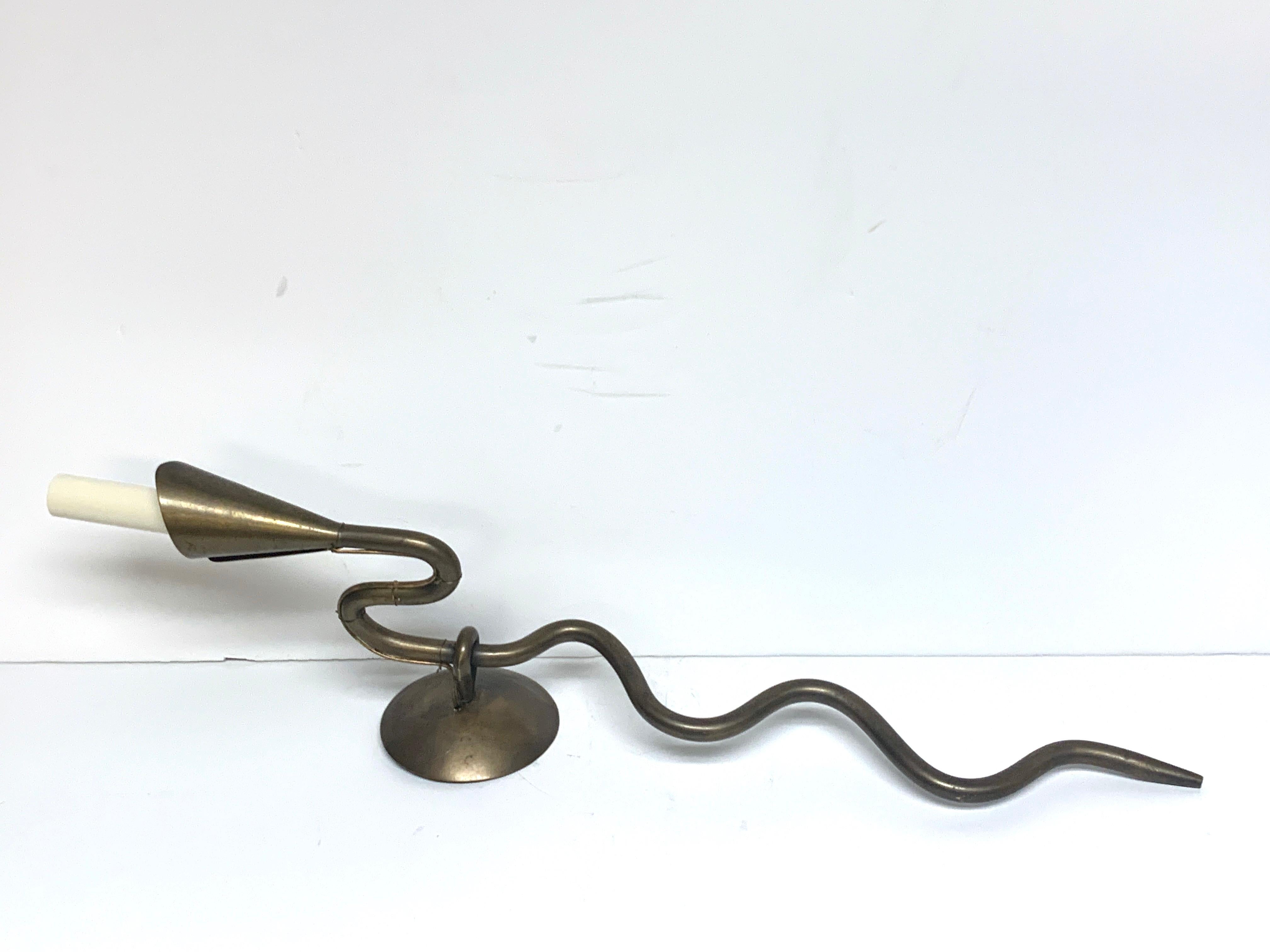 20th Century Pair of French Modern Bronze Serpent Sconces For Sale