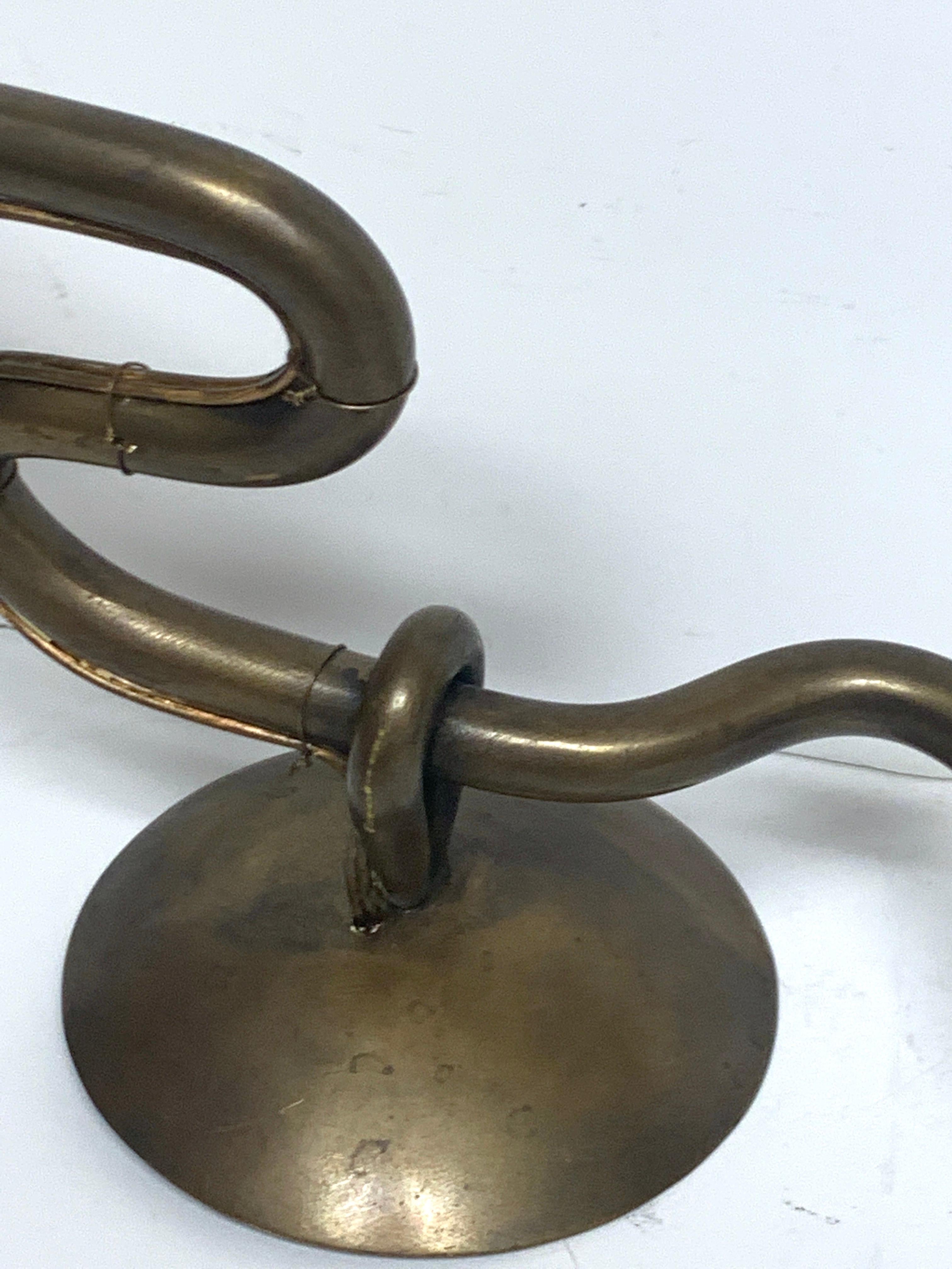 Pair of French Modern Bronze Serpent Sconces For Sale 1